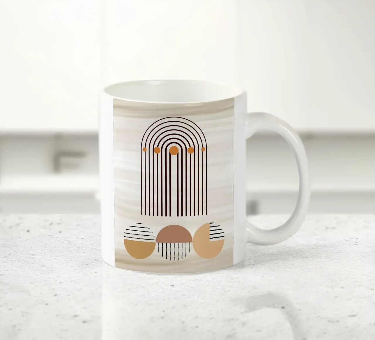 window line circle in brown tazza in ceramica da Creaton