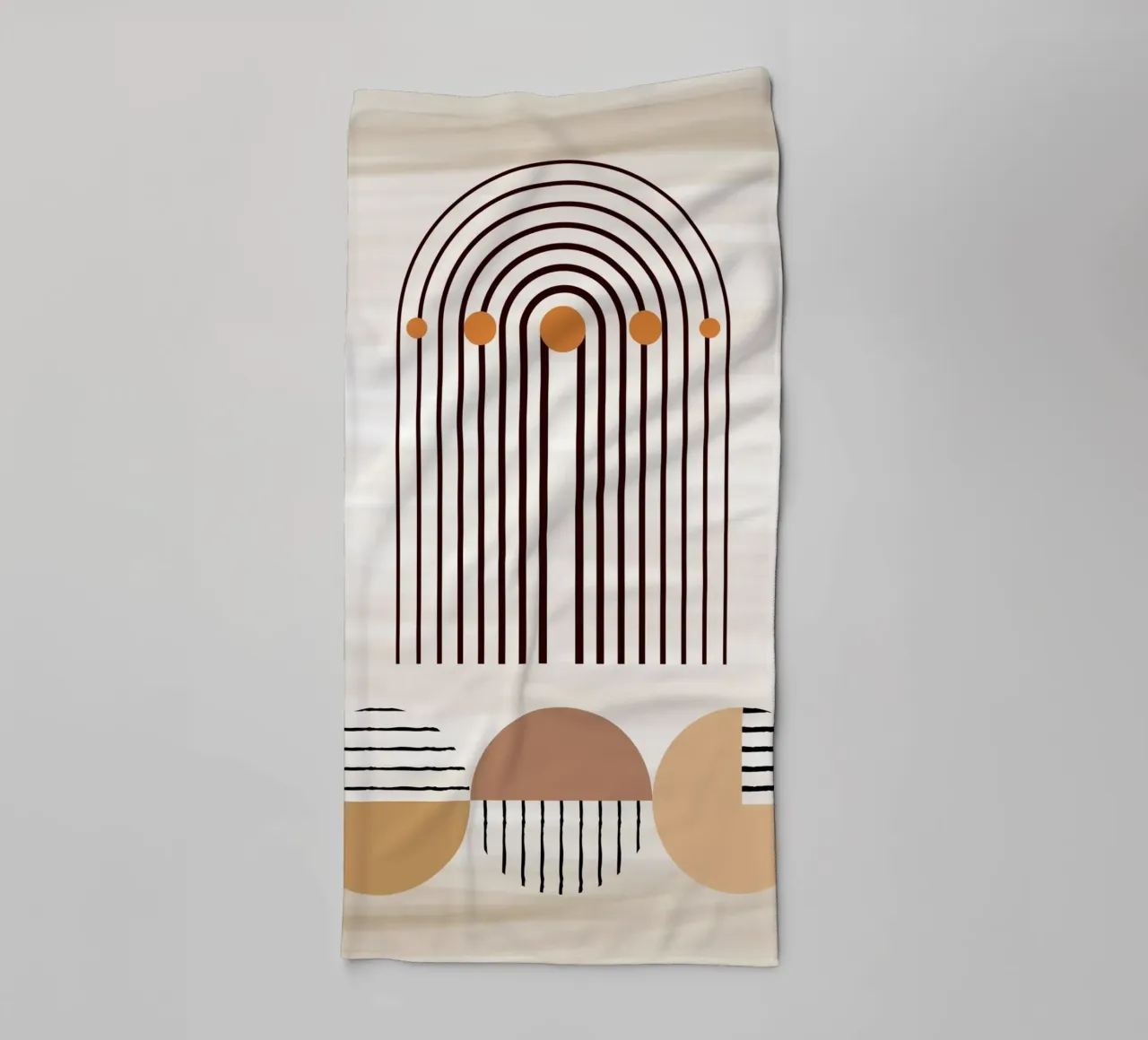 window line circle in brown asciugamano da bagno da Creaton