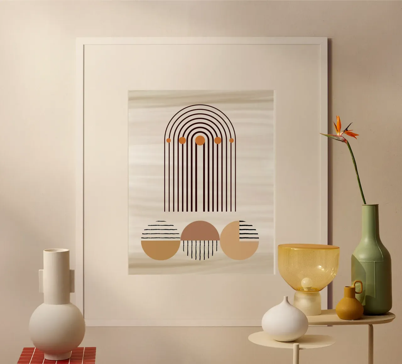 window line circle in brown carta hahnemühle da Creaton