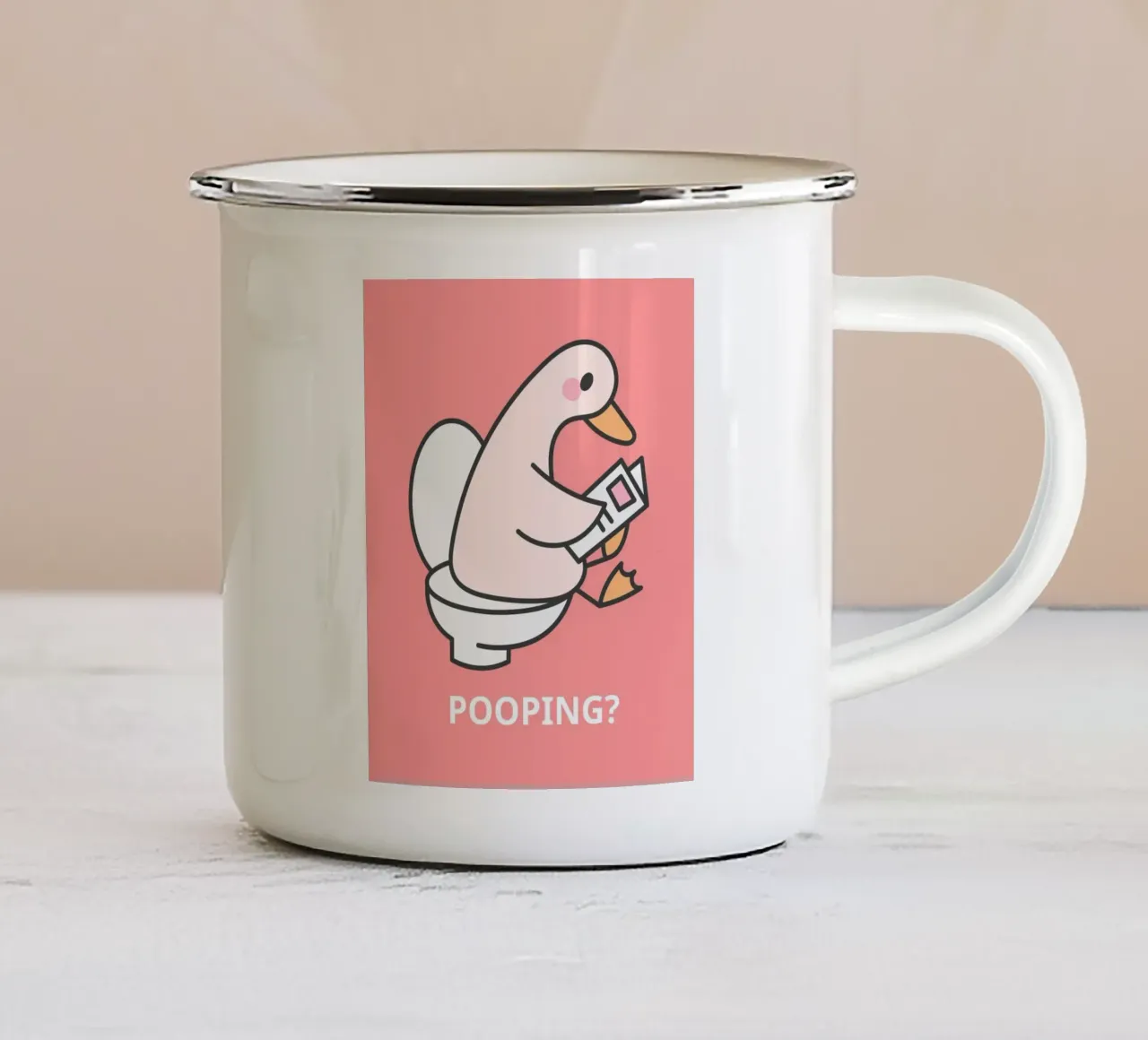 pooping in pink shade tazza in smalto da Creaton