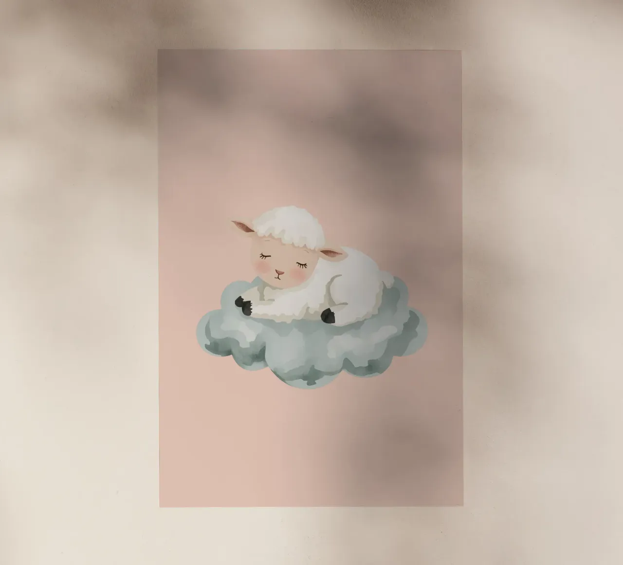 Agnello che dorme su una nuvola pellicola backlit da DesignDoodle