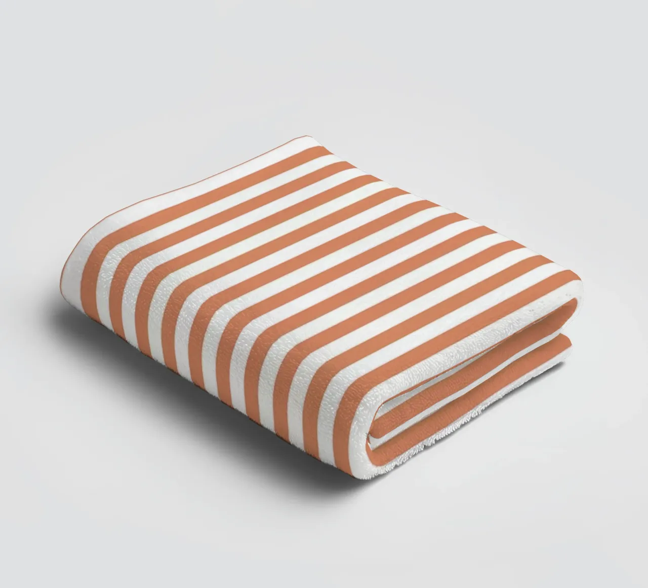 Basic Classic Bold Stripes 2 | Weiß und Terrakotta Orange Handtuch von Beauty in Simplicity