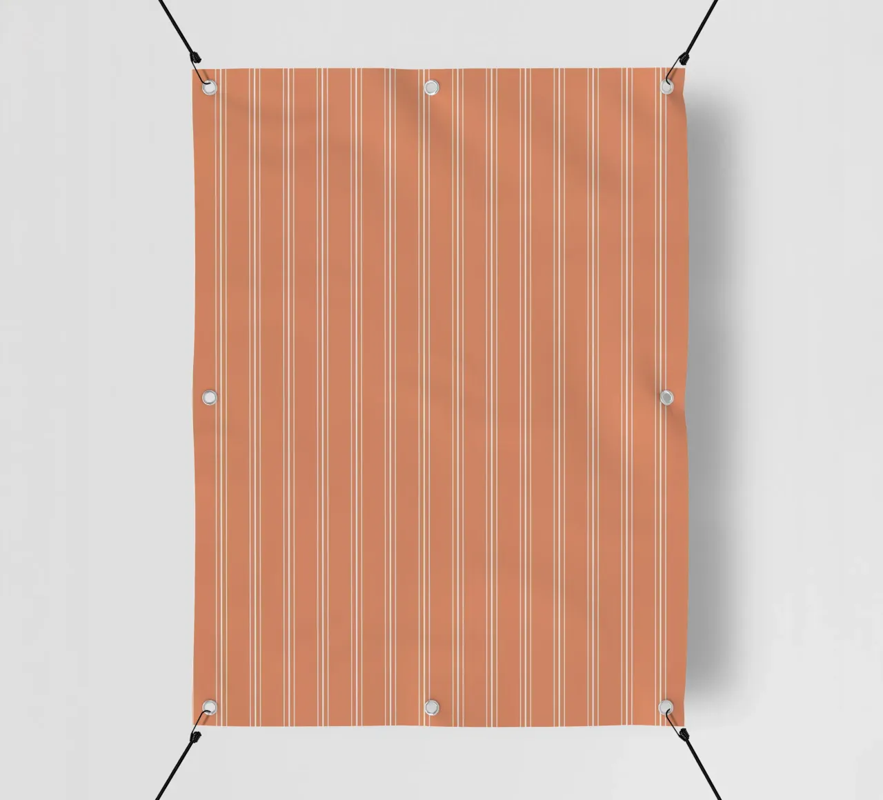 Classico scandinavo a strisce miste | Bianco su terracotta Ora telo in pvc da Beauty in Simplicity