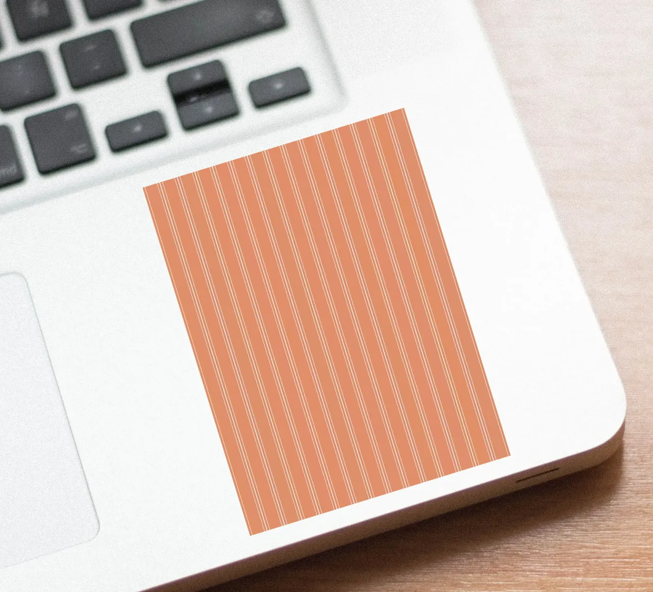 Classico scandinavo a strisce miste | Bianco su terracotta Ora adesivo da Beauty in Simplicity