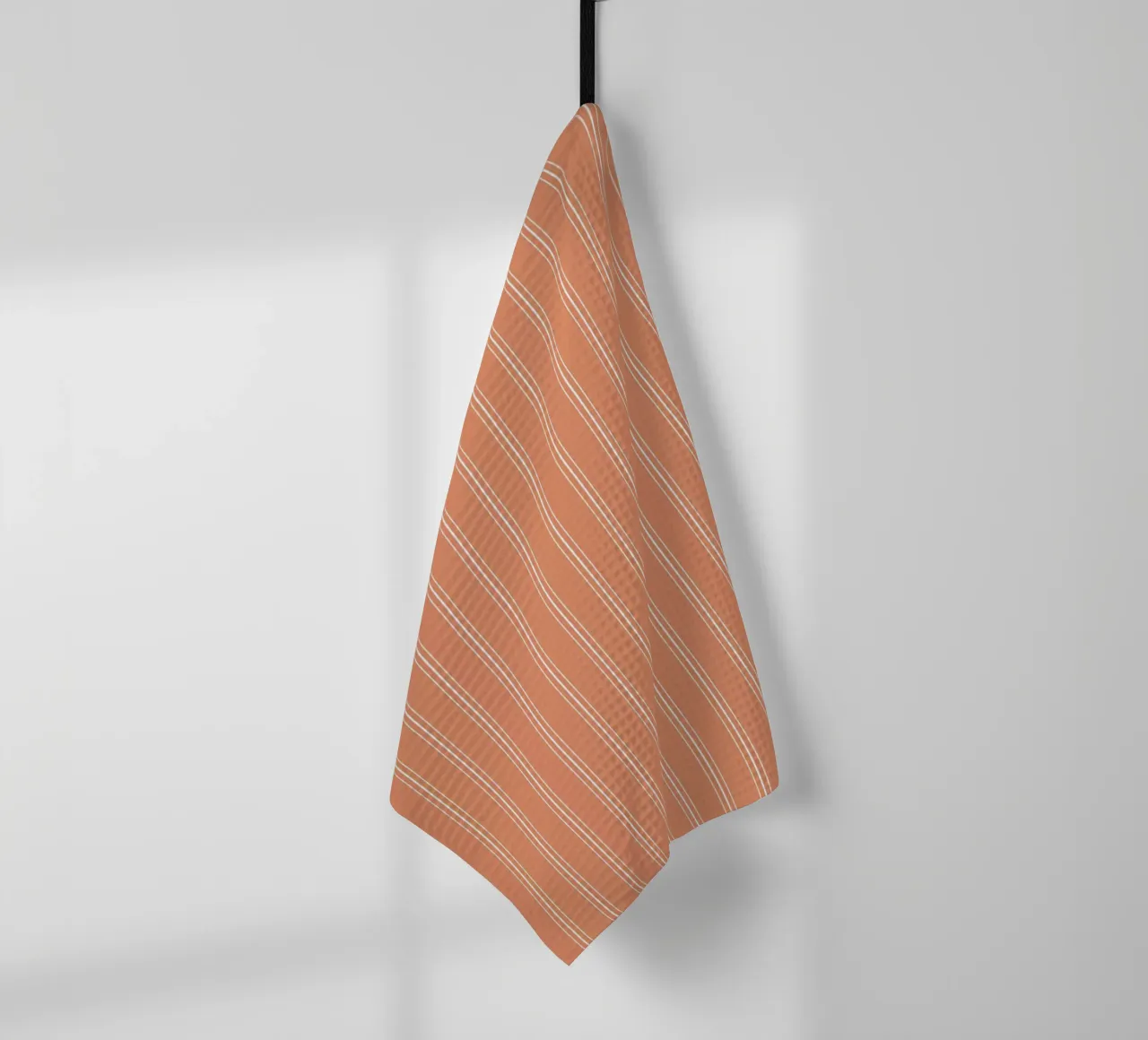 Classico scandinavo a strisce miste | Bianco su terracotta Ora canovaccio da cucina da Beauty in Simplicity