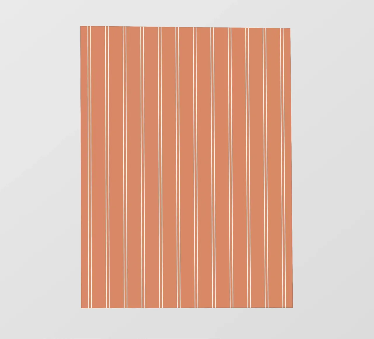 Doppie strisce minimaliste di base, bianco su arancione terracotta telo in pvc da Beauty in Simplicity