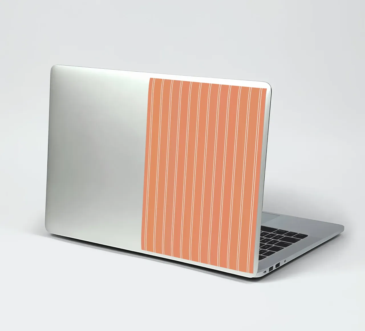 Minimale Basic-Doppelstreifen | Weiß auf Terrakotta-Orange Sticker von Beauty in Simplicity