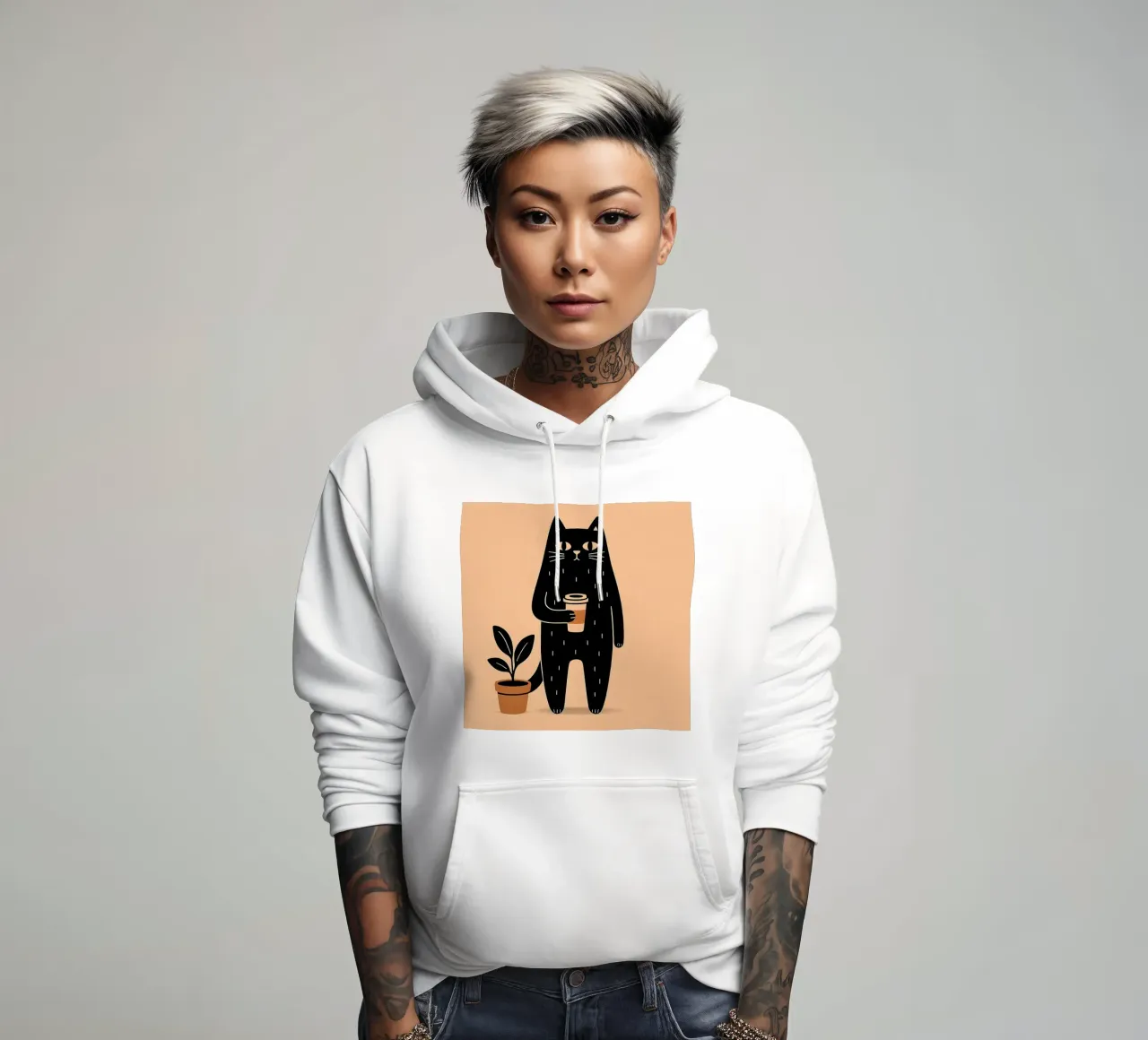 Caffè Meow-ning felpa con cappuccio da KANESYAARTS
