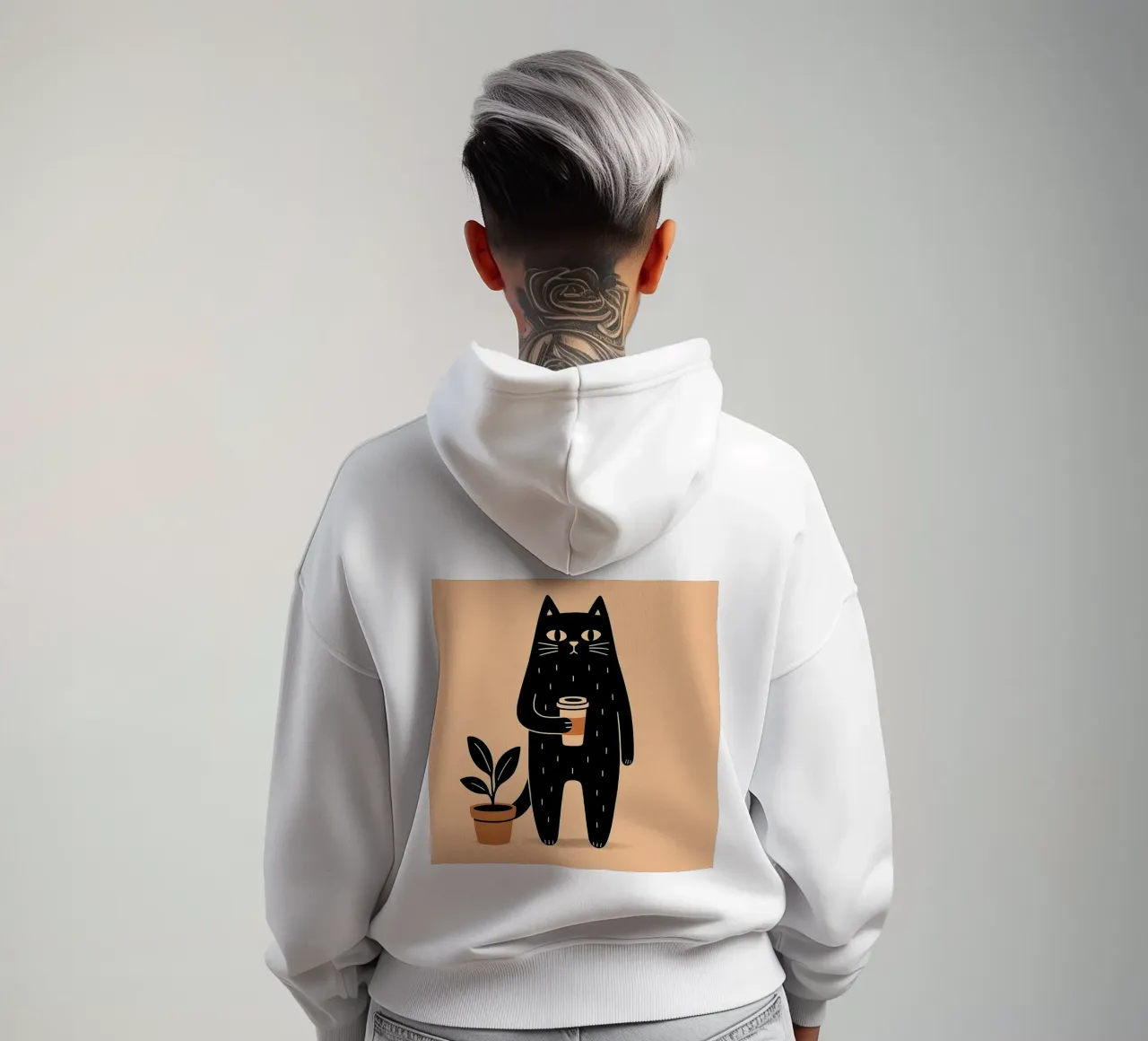 Caffè Meow-ning felpa con cappuccio da KANESYAARTS