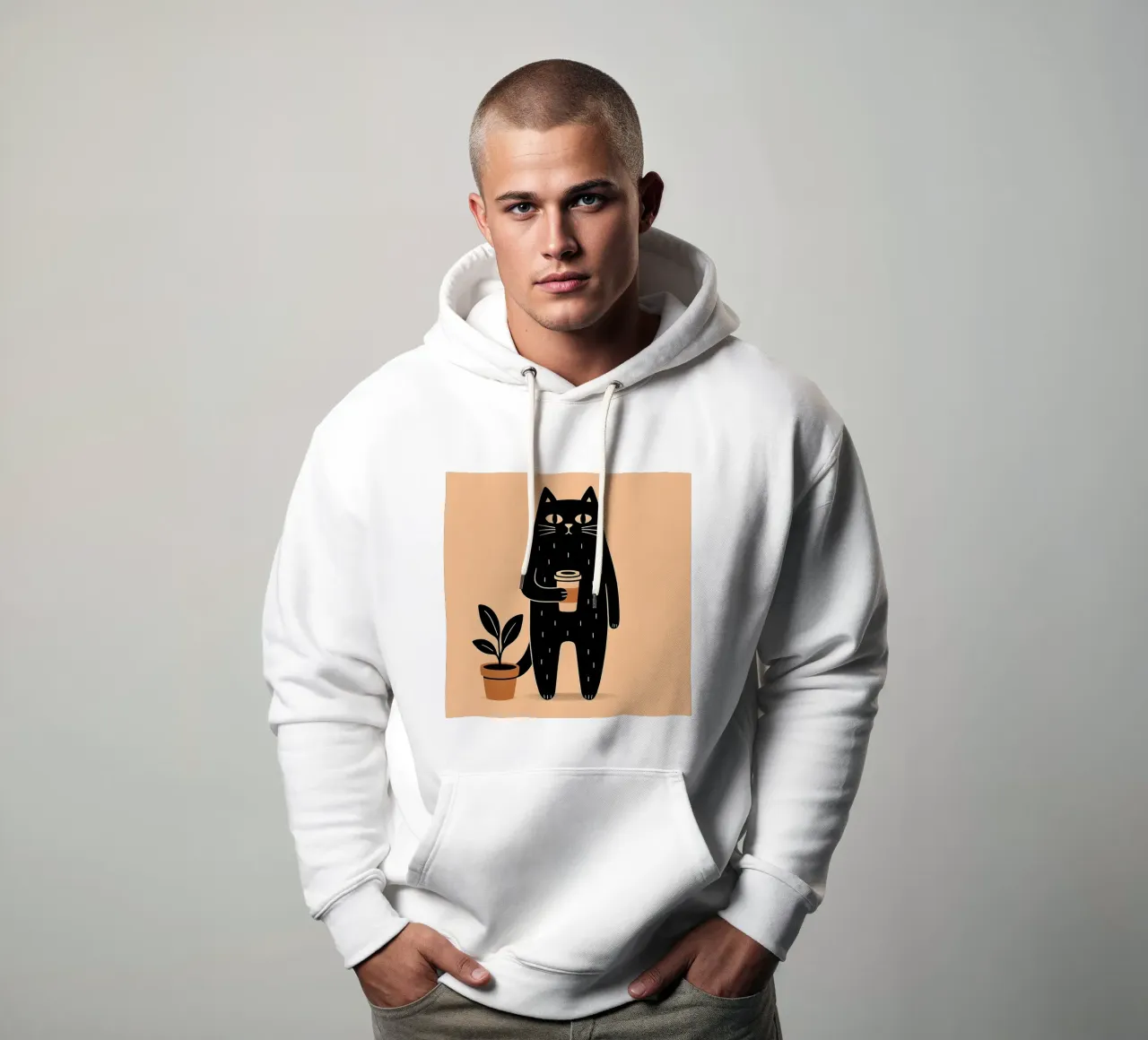 Caffè Meow-ning felpa con cappuccio da KANESYAARTS