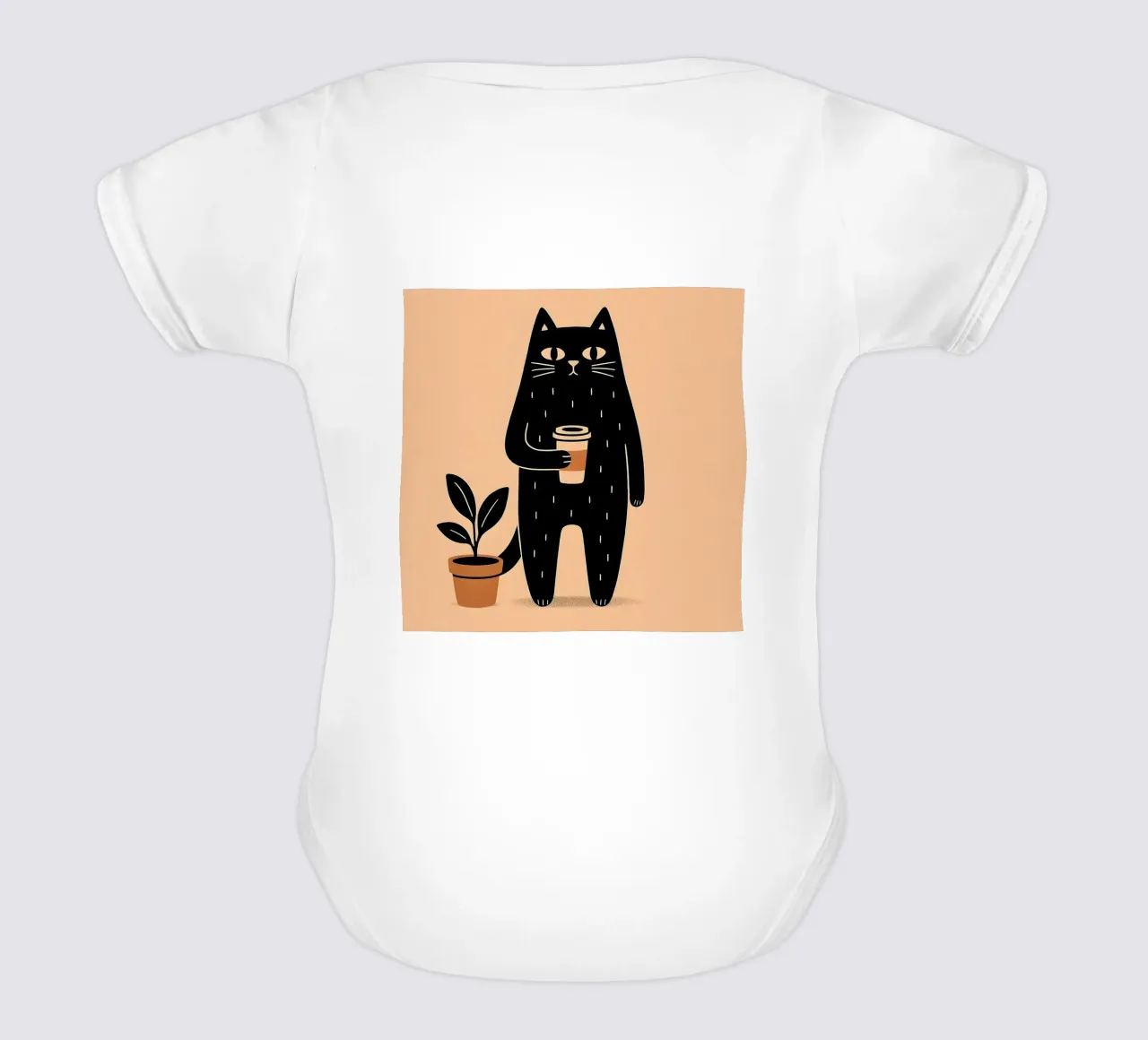Caffè Meow-ning body neonato maniche corte da KANESYAARTS