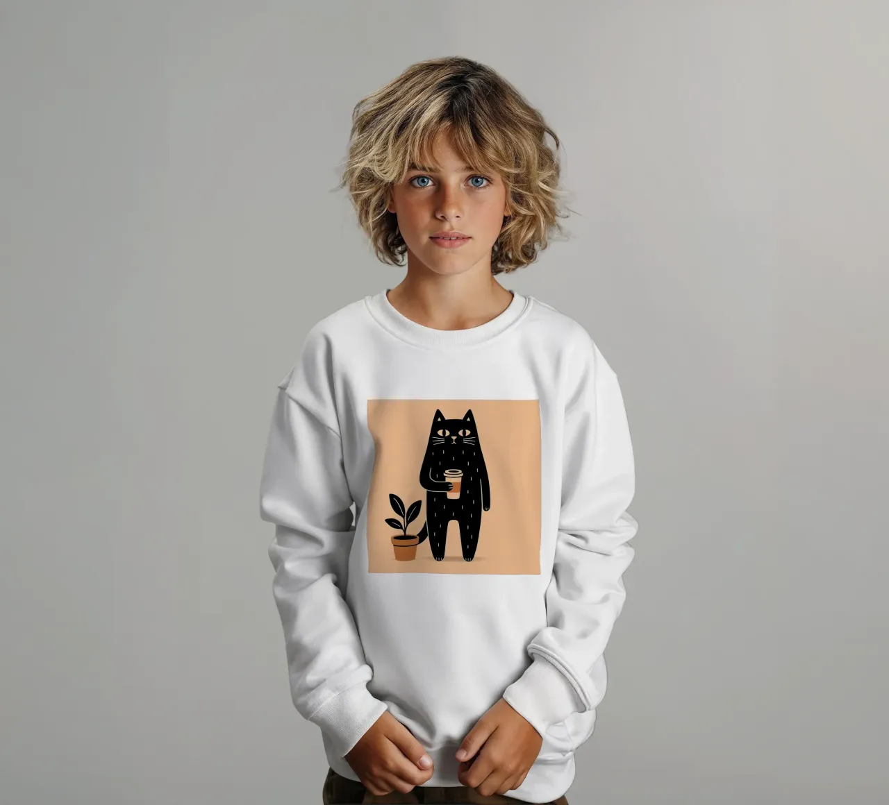 Caffè Meow-ning felpa bambino da KANESYAARTS