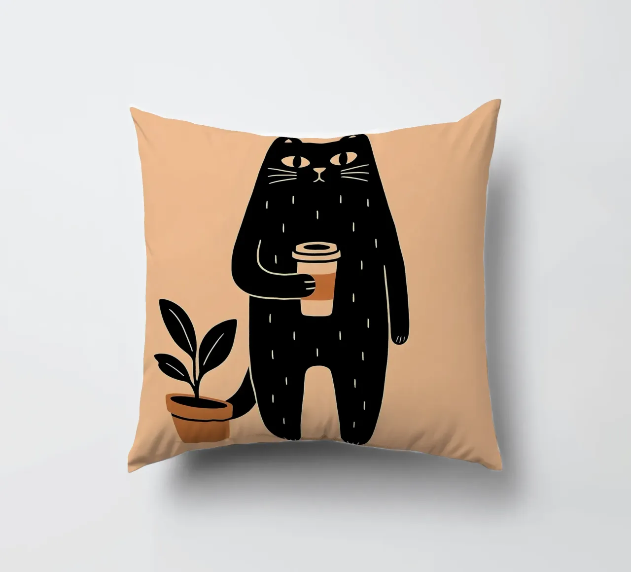 Caffè Meow-ning cuscino da KANESYAARTS