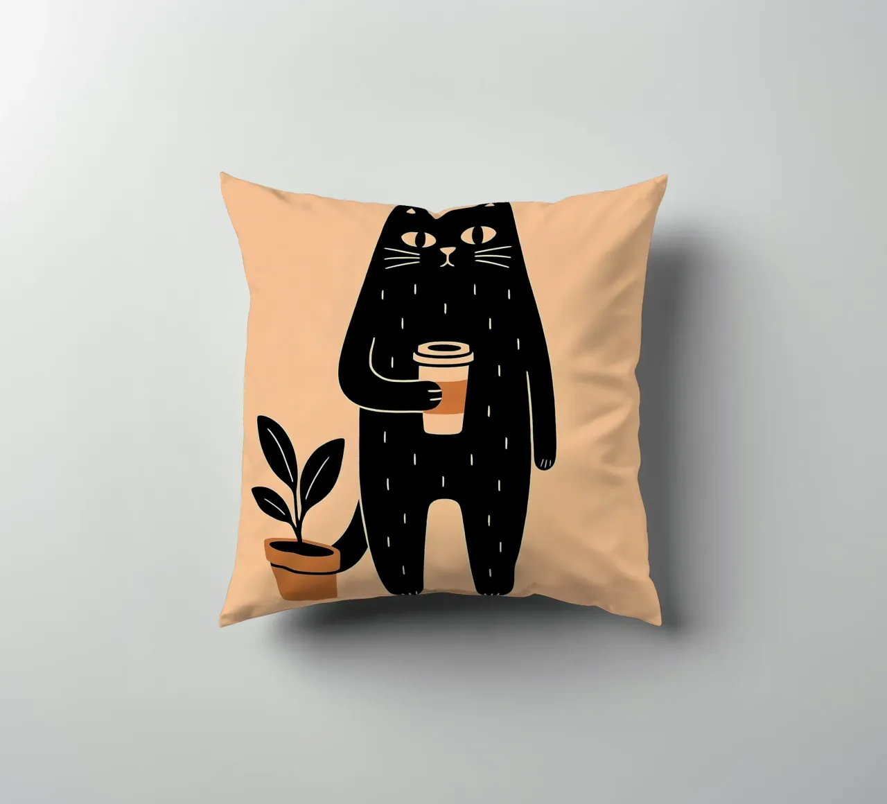 Caffè Meow-ning cuscino da KANESYAARTS