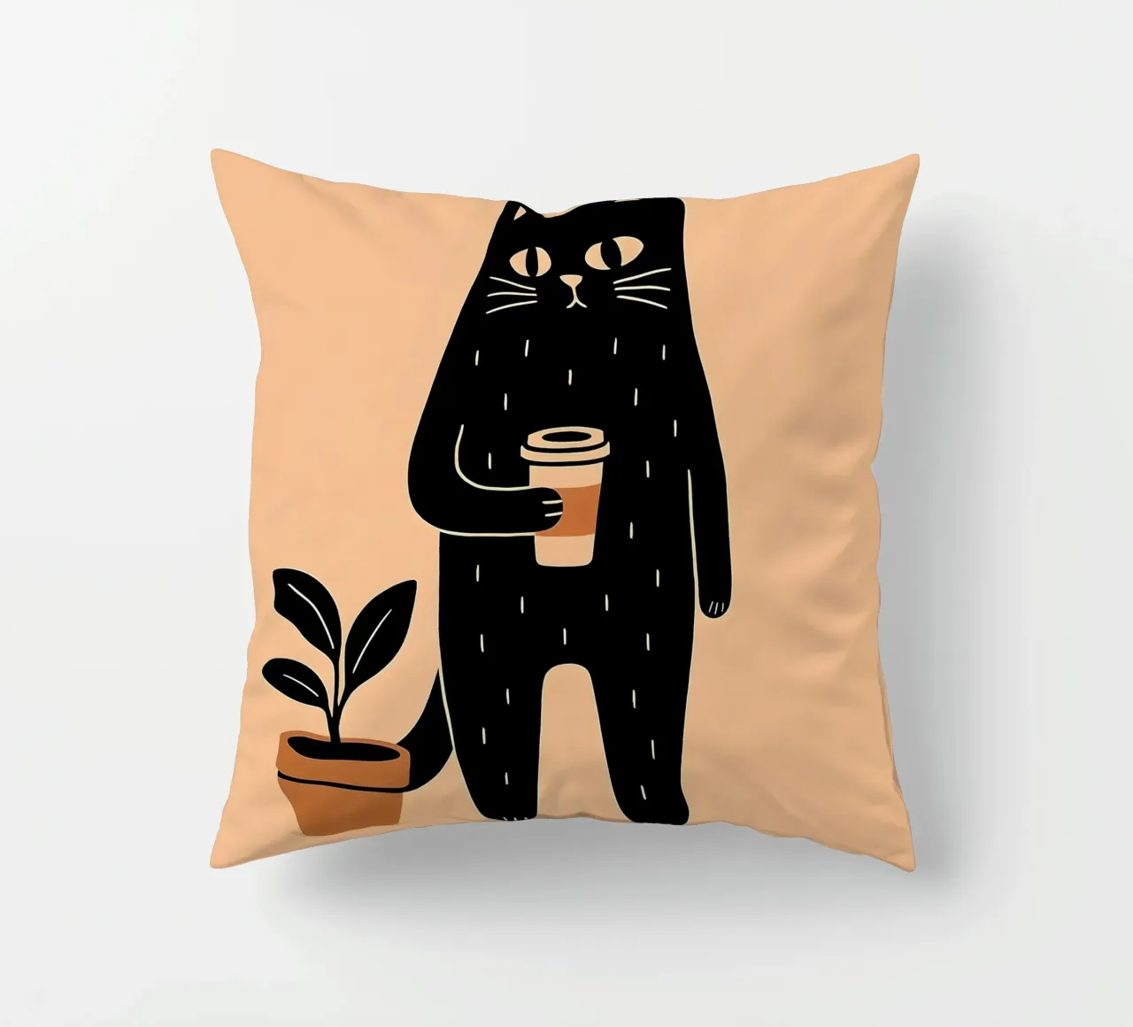 Caffè Meow-ning cuscino da KANESYAARTS