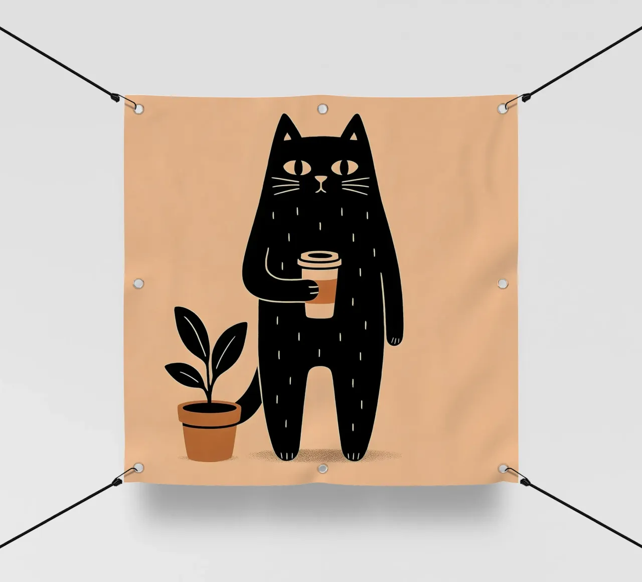 Caffè Meow-ning telo in pvc da KANESYAARTS