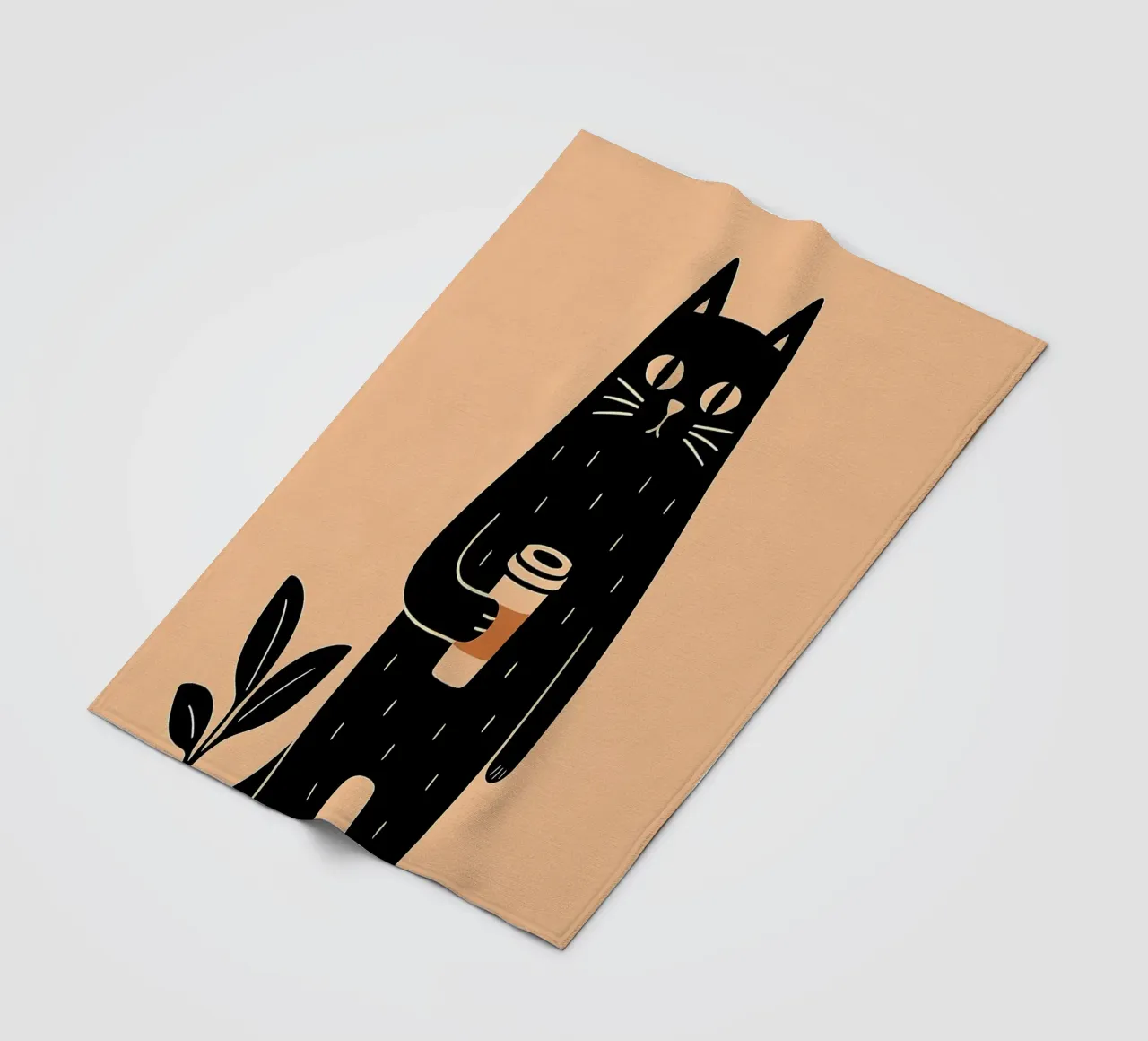 Caffè Meow-ning coperta in pile da KANESYAARTS