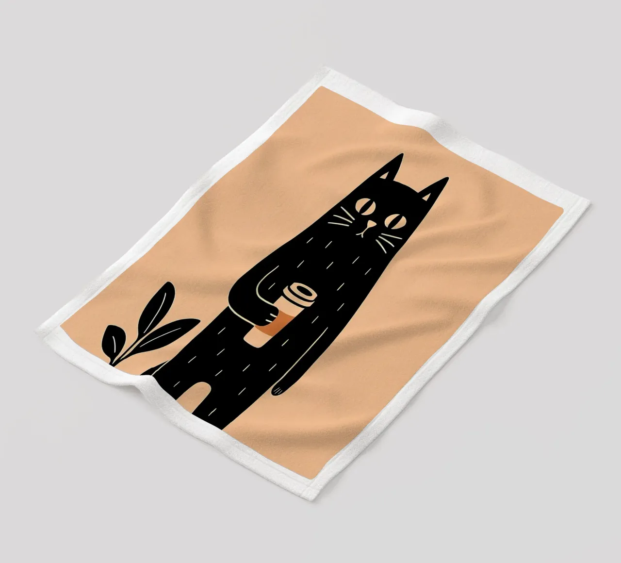 Caffè Meow-ning coperta in pile da KANESYAARTS