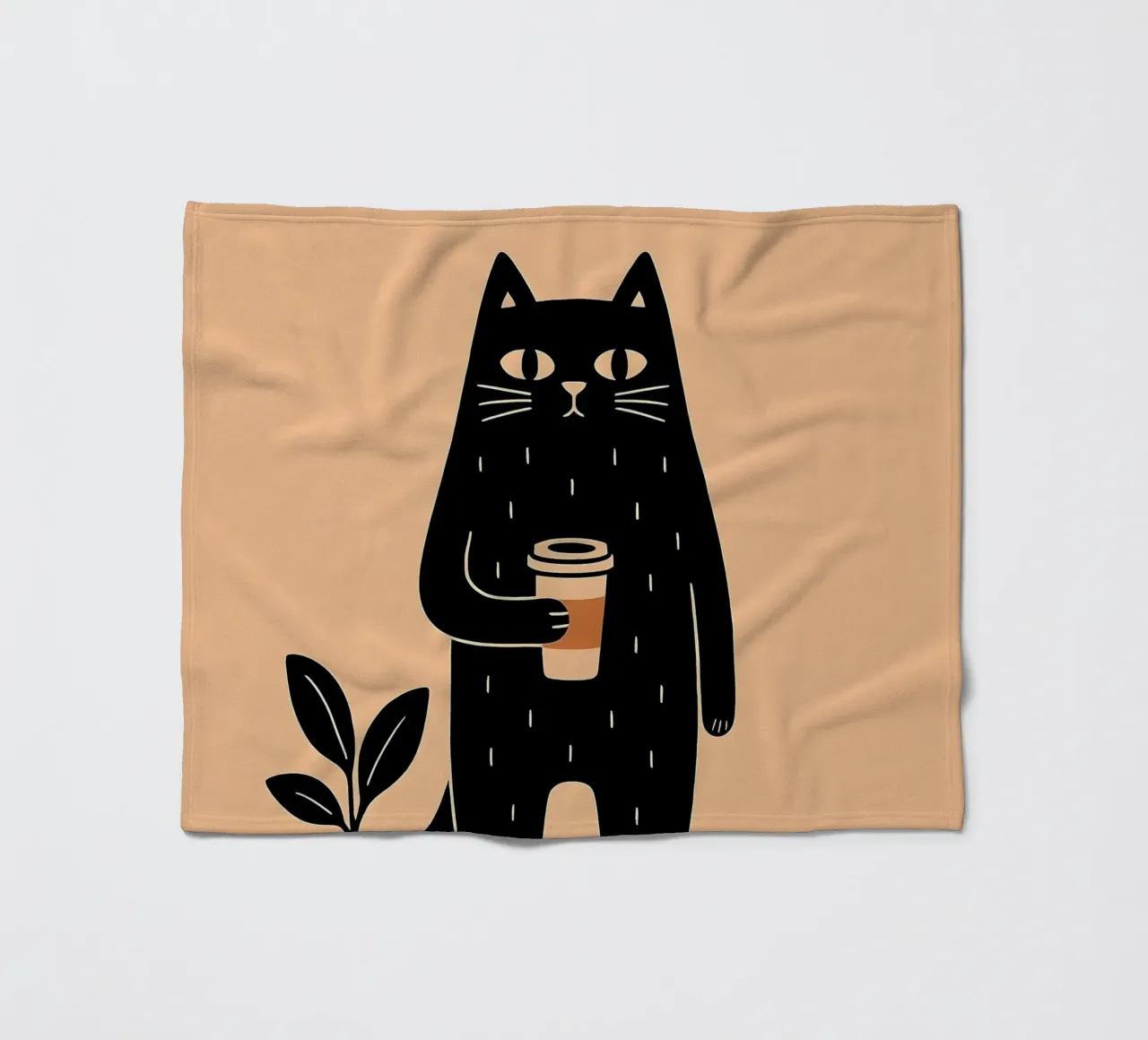 Caffè Meow-ning coperta in pile da KANESYAARTS