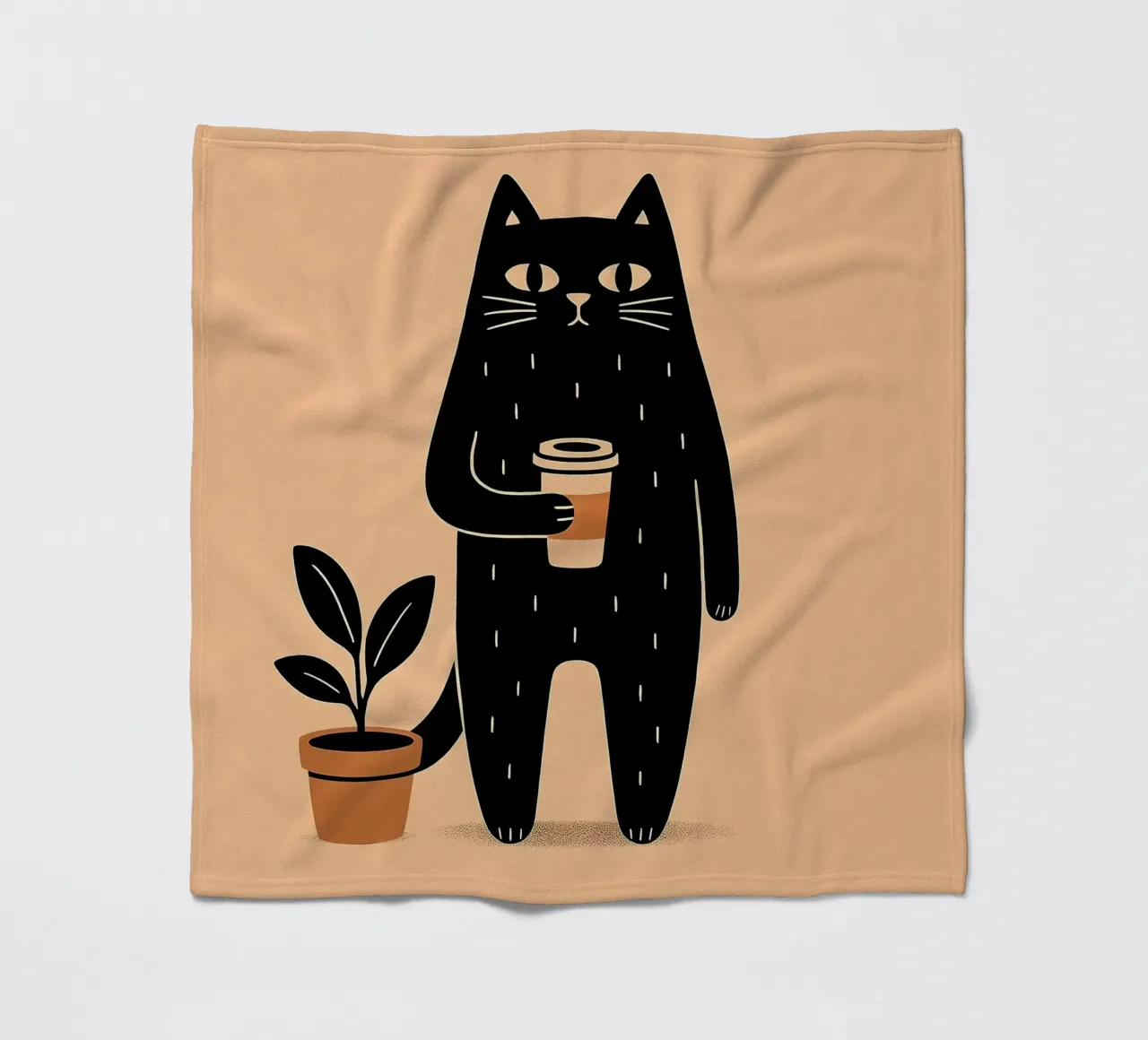 Caffè Meow-ning coperta in pile da KANESYAARTS