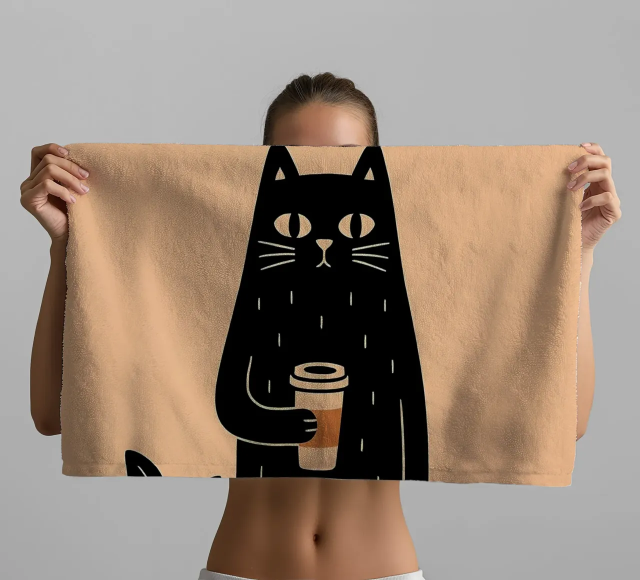 Caffè Meow-ning asciugamano da bagno da KANESYAARTS