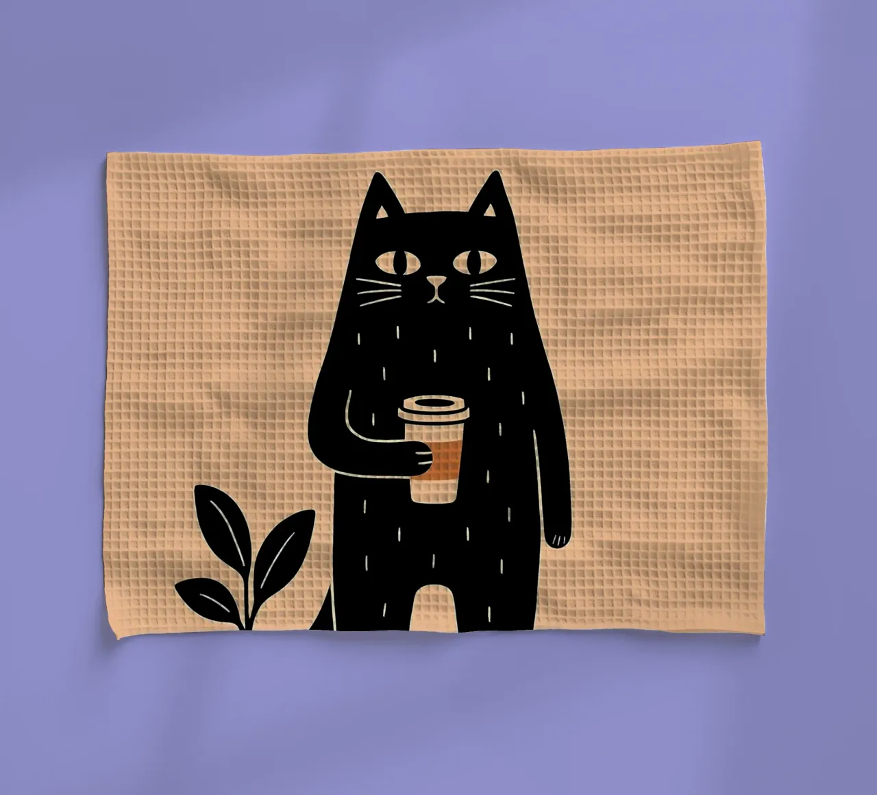 Caffè Meow-ning canovaccio da cucina da KANESYAARTS
