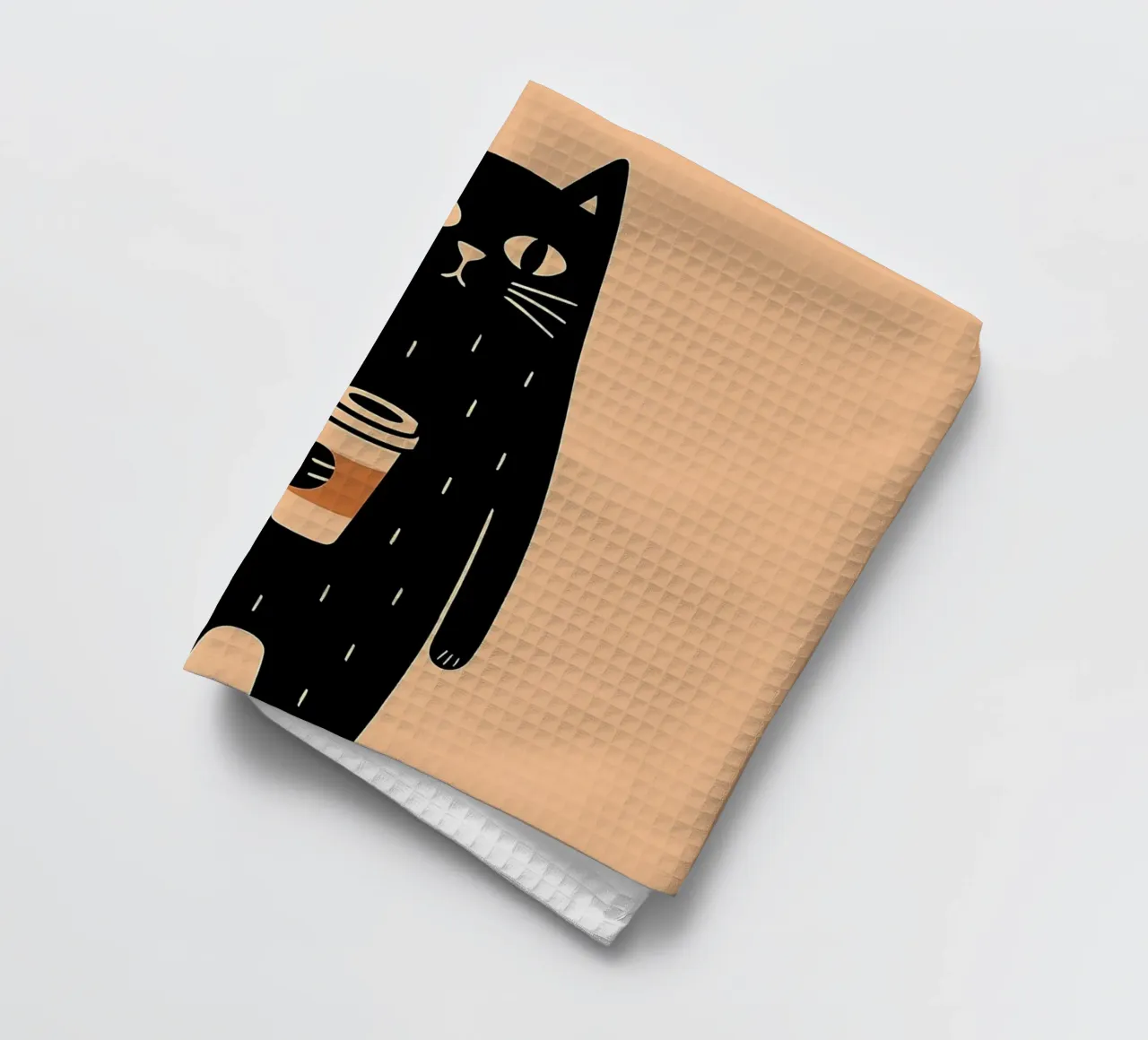 Caffè Meow-ning canovaccio da cucina da KANESYAARTS