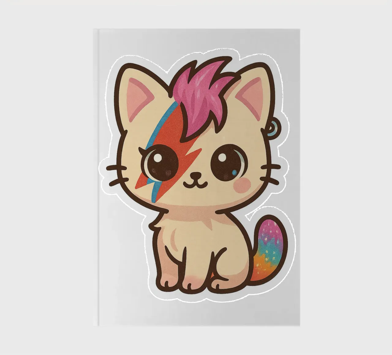 Ziggy Kawaii Cat - The pop icon revisited, irresistibly notebook by Punk & Cute - Affiches & Stickers