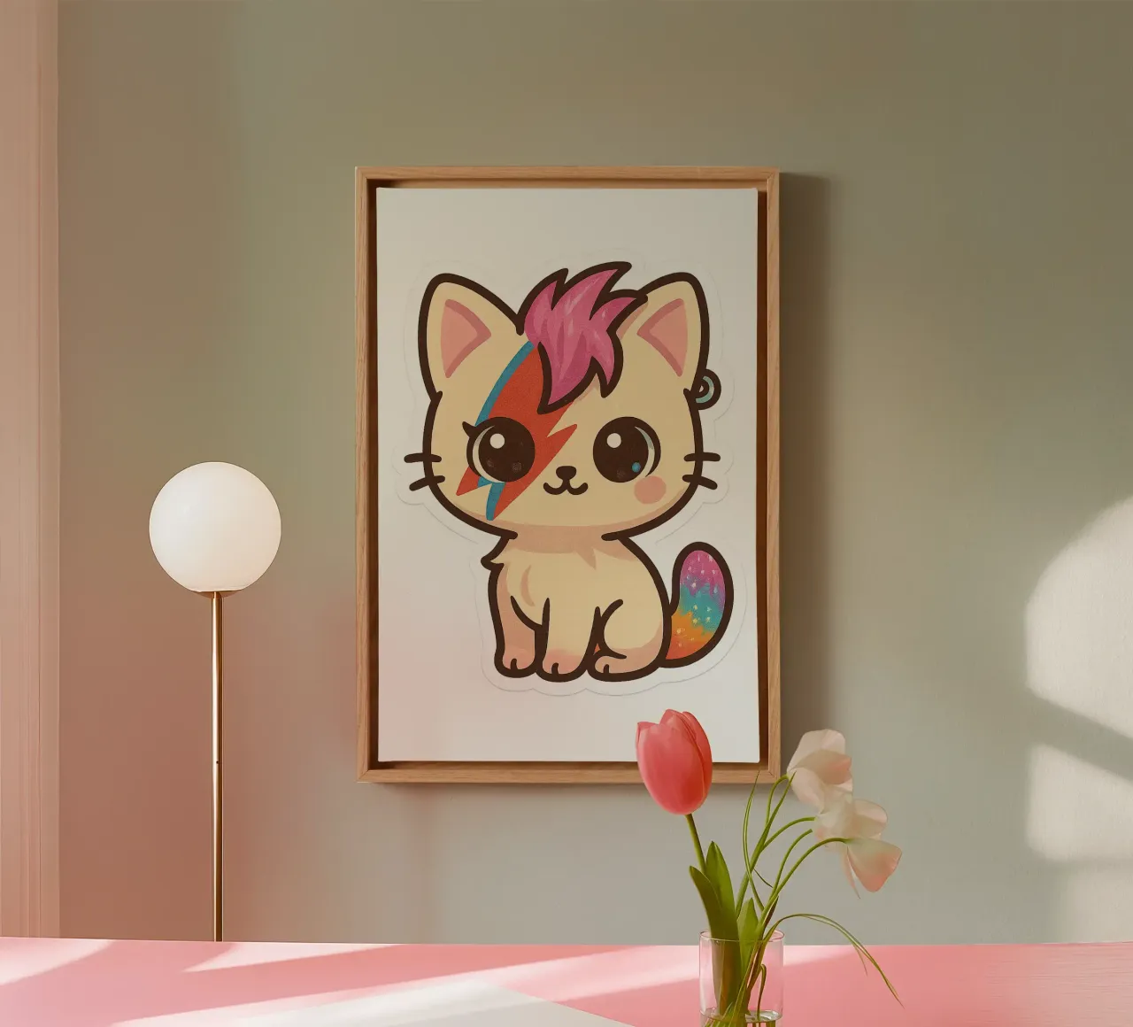 Ziggy Kawaii Cat - The pop icon revisited, irresistibly canvas by Punk & Cute - Affiches & Stickers