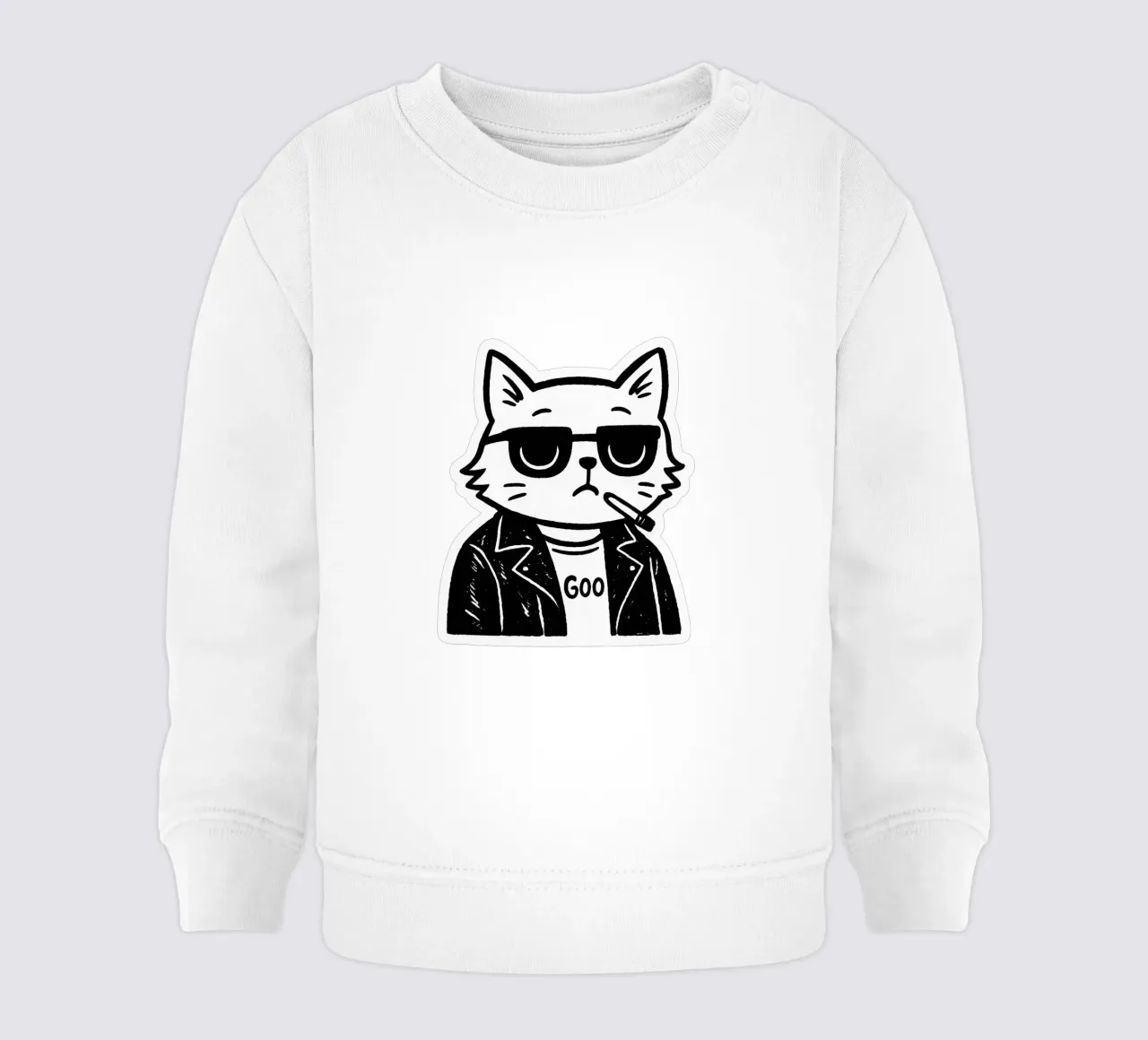 Minimalist Rock Cat - L'adesivo di atteggiamento felpa neonato da Punk & Cute - Affiches & Stickers