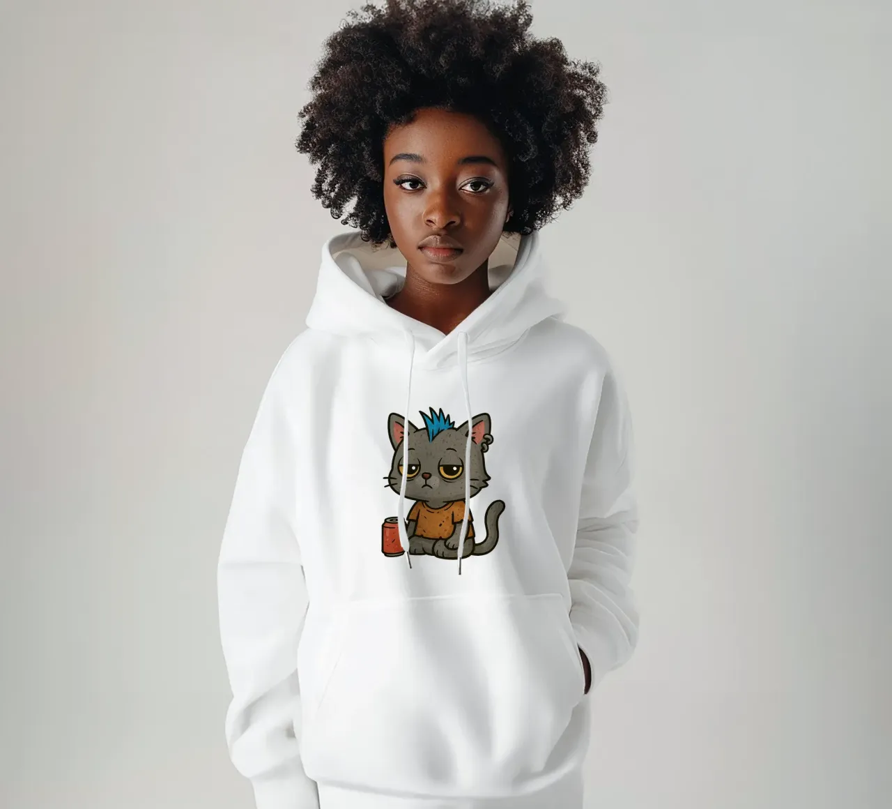 Chat Punk Chill felpa con cappuccio da Punk & Cute - Affiches & Stickers