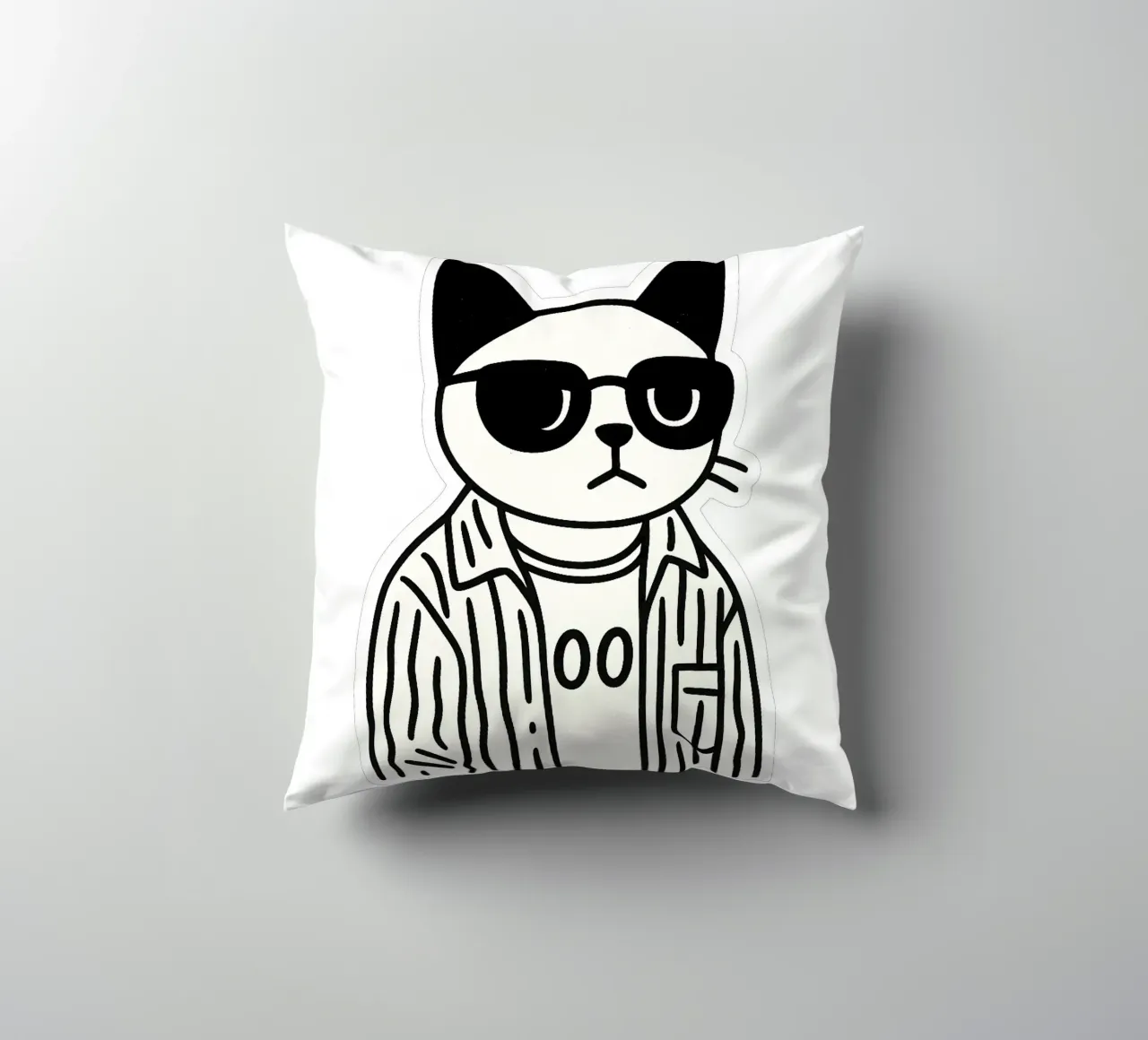 Chat Minimaliste cuscino da Punk & Cute - Affiches & Stickers