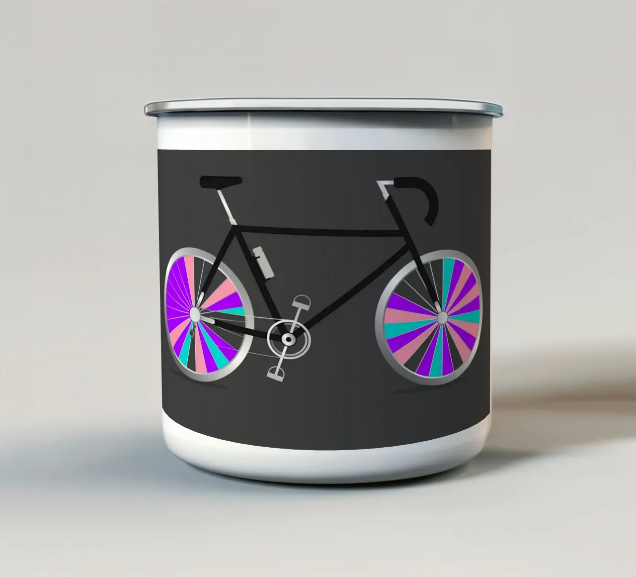 Illustrazione Fahrrad n. 8 tazza in smalto da BenCoStyle