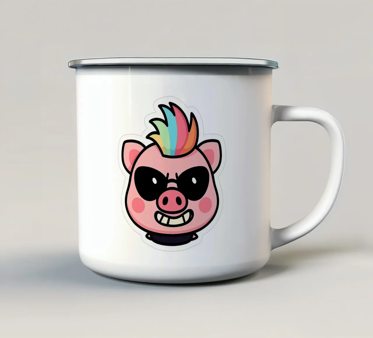 Cochon Punk tazza in smalto da Punk & Cute - Affiches & Stickers