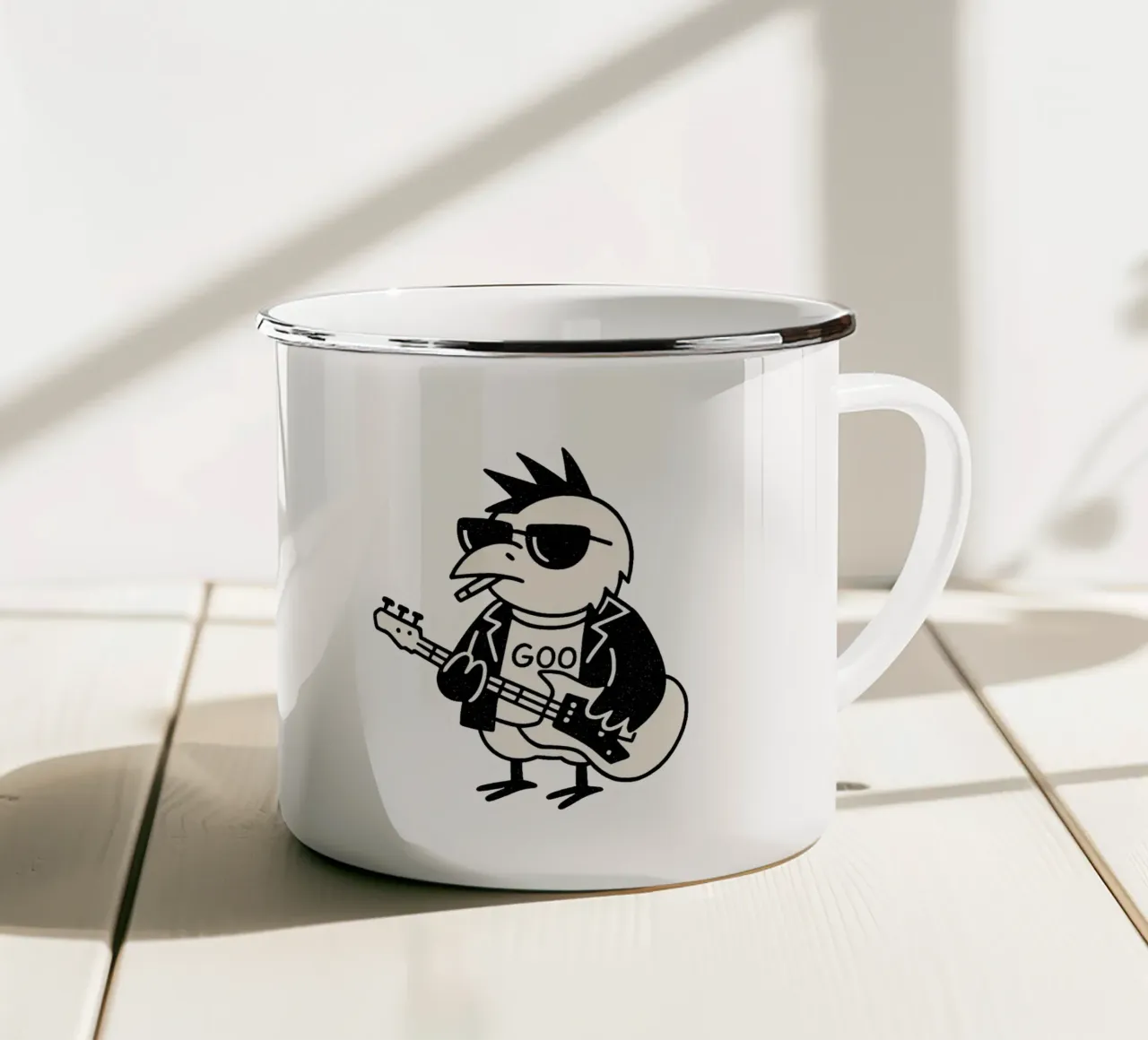 Raven Rocker che conferma il suo stile tazza in smalto da Punk & Cute - Affiches & Stickers