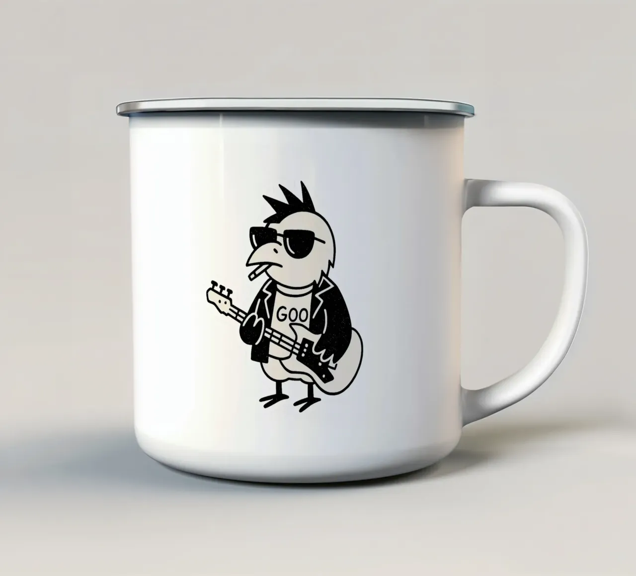 Raven Rocker che conferma il suo stile tazza in smalto da Punk & Cute - Affiches & Stickers