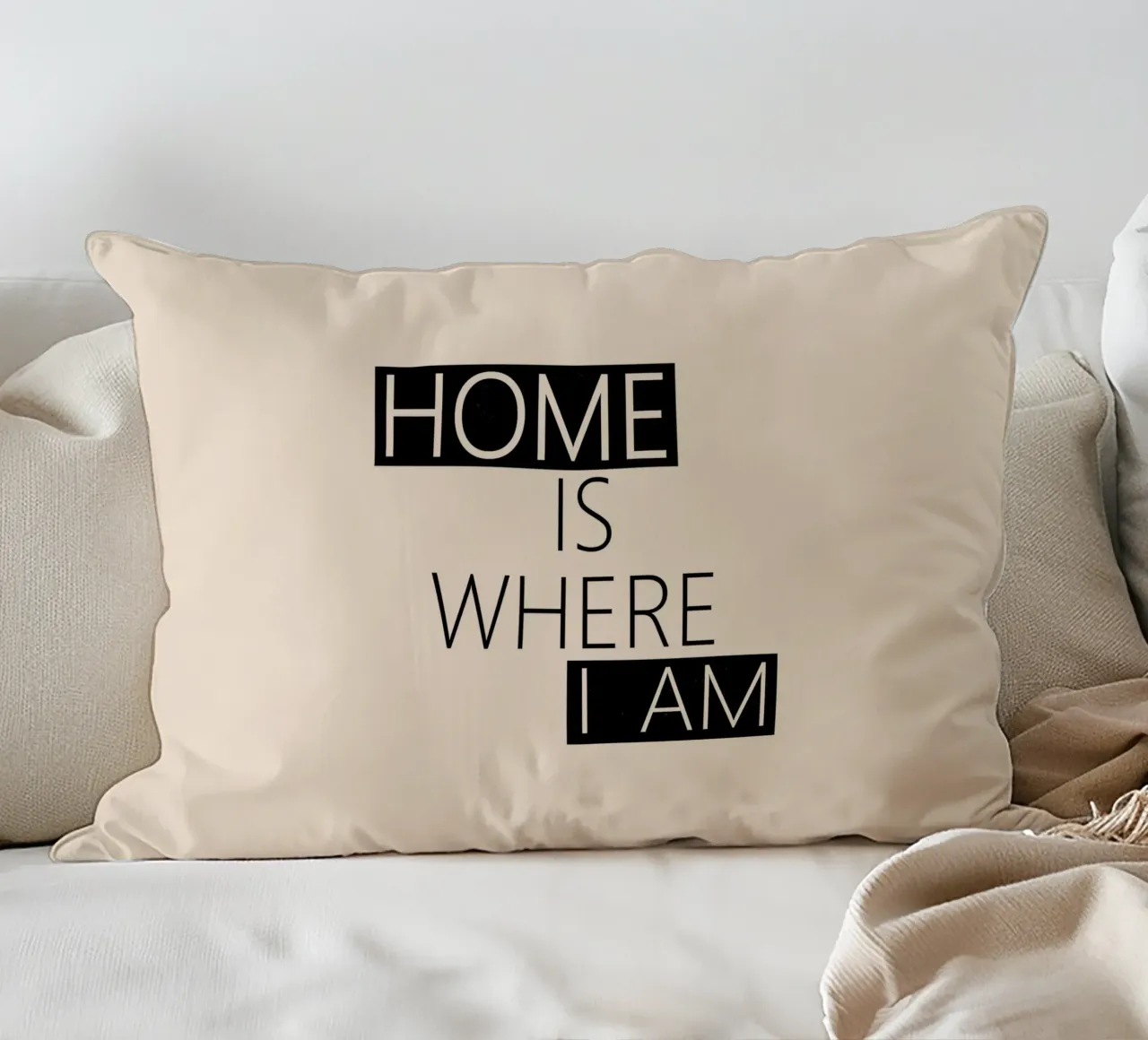 Home is where I am Typography cuscino da TijanaArtStudio88