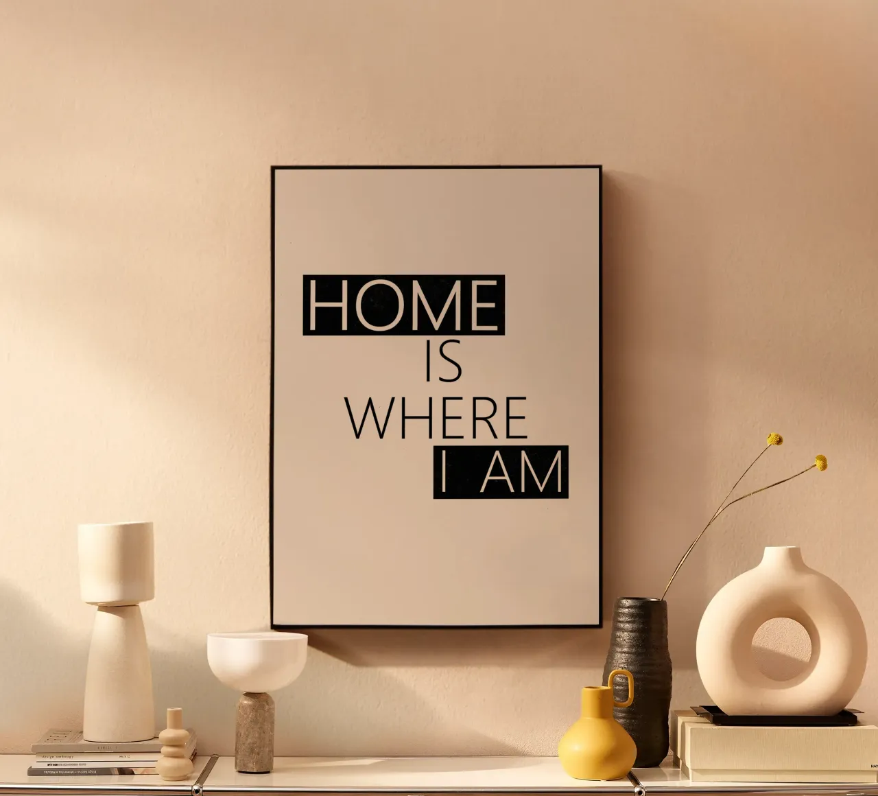 Home is where I am Typography alluminio dibond da TijanaArtStudio88