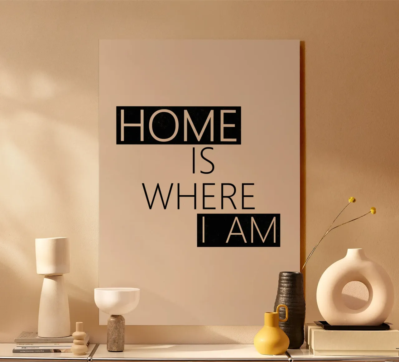 Home is where I am Typography alluminio dibond da TijanaArtStudio88