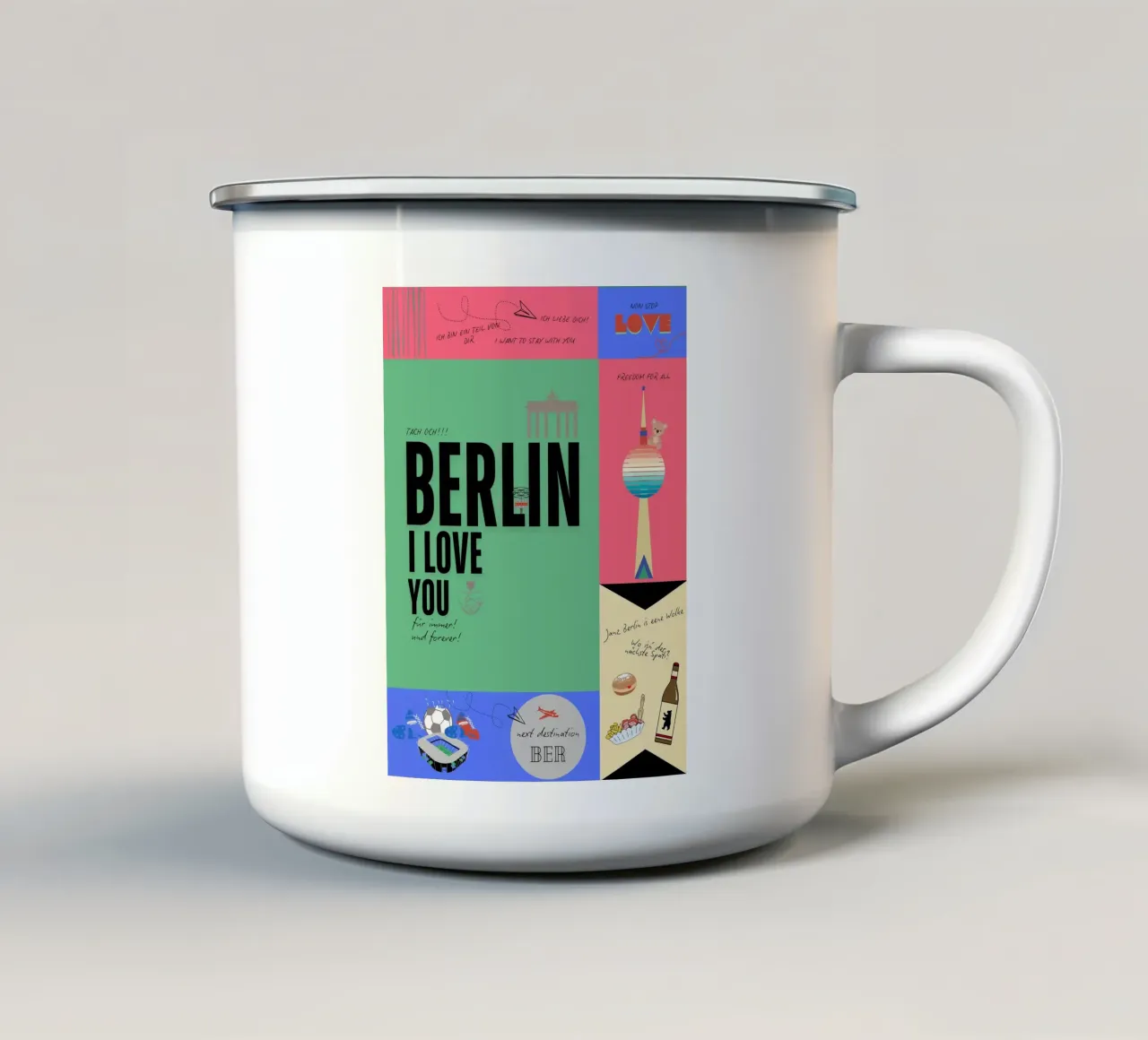 Berlin bunt tazza in smalto da DLart
