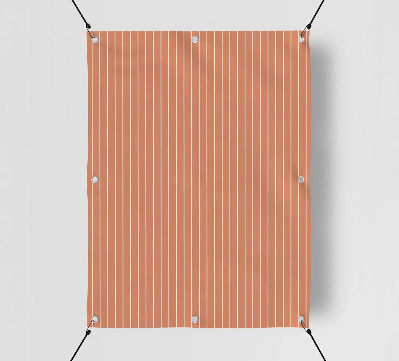 Minimal Basic Classic Pinstripe | Bianco su Arancione Terracotta telo in pvc da Beauty in Simplicity