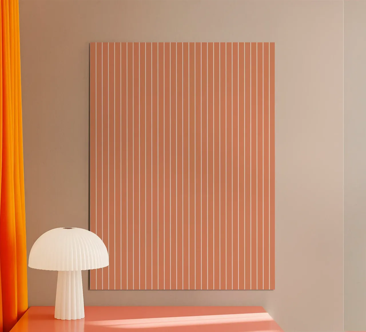 Minimal Basic Classic Pinstripe | Bianco su Arancione Terracotta carta hahnemühle da Beauty in Simplicity