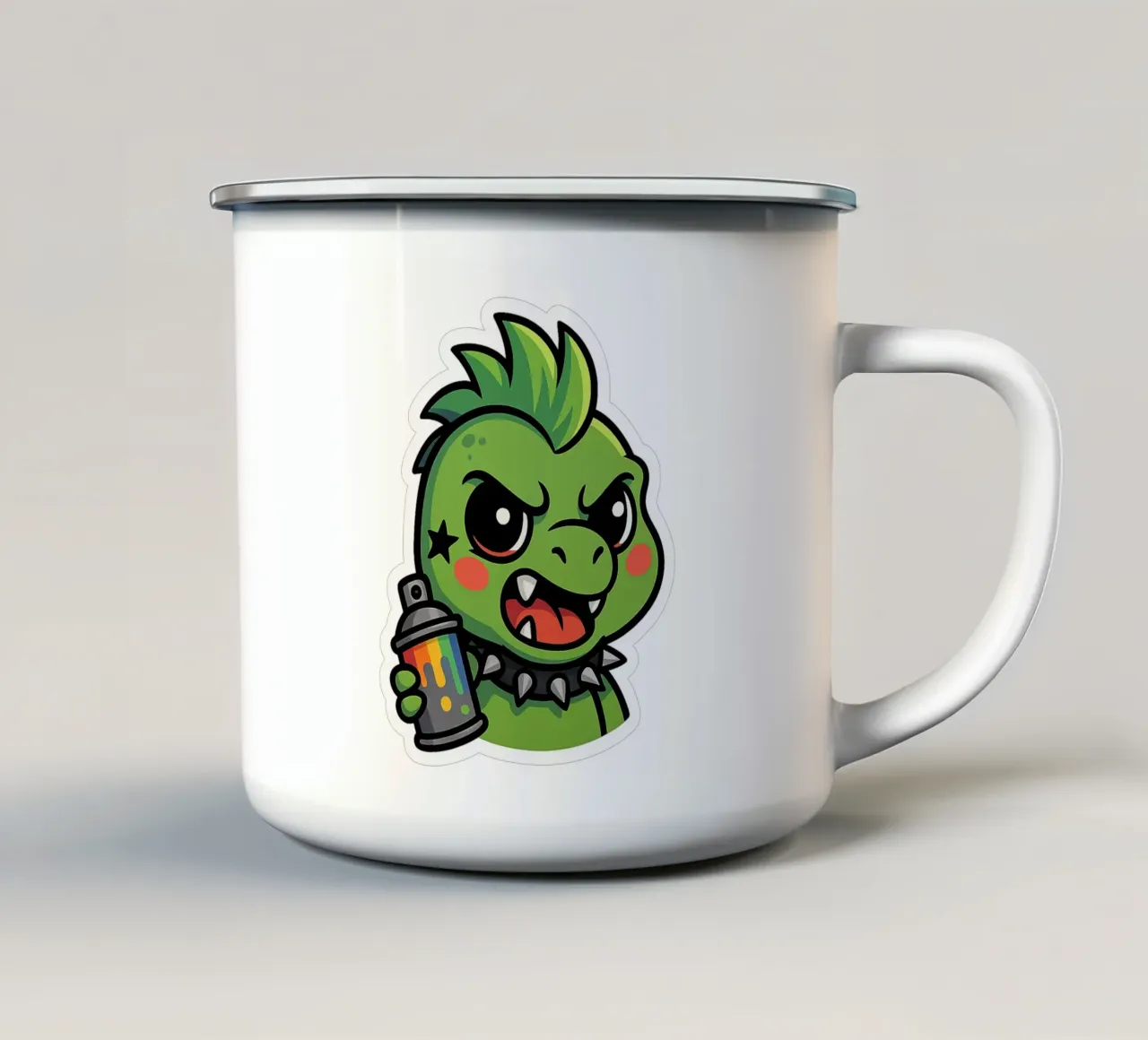Dino Graffiti Punk tazza in smalto da Punk & Cute - Affiches & Stickers