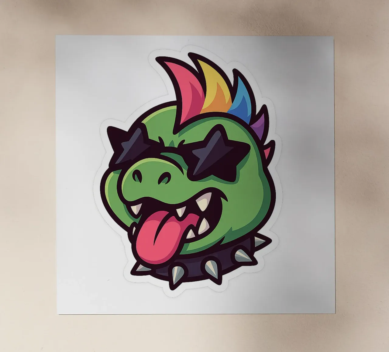 Eccentrico Dino Arcobaleno pellicola backlit da Punk & Cute - Affiches & Stickers