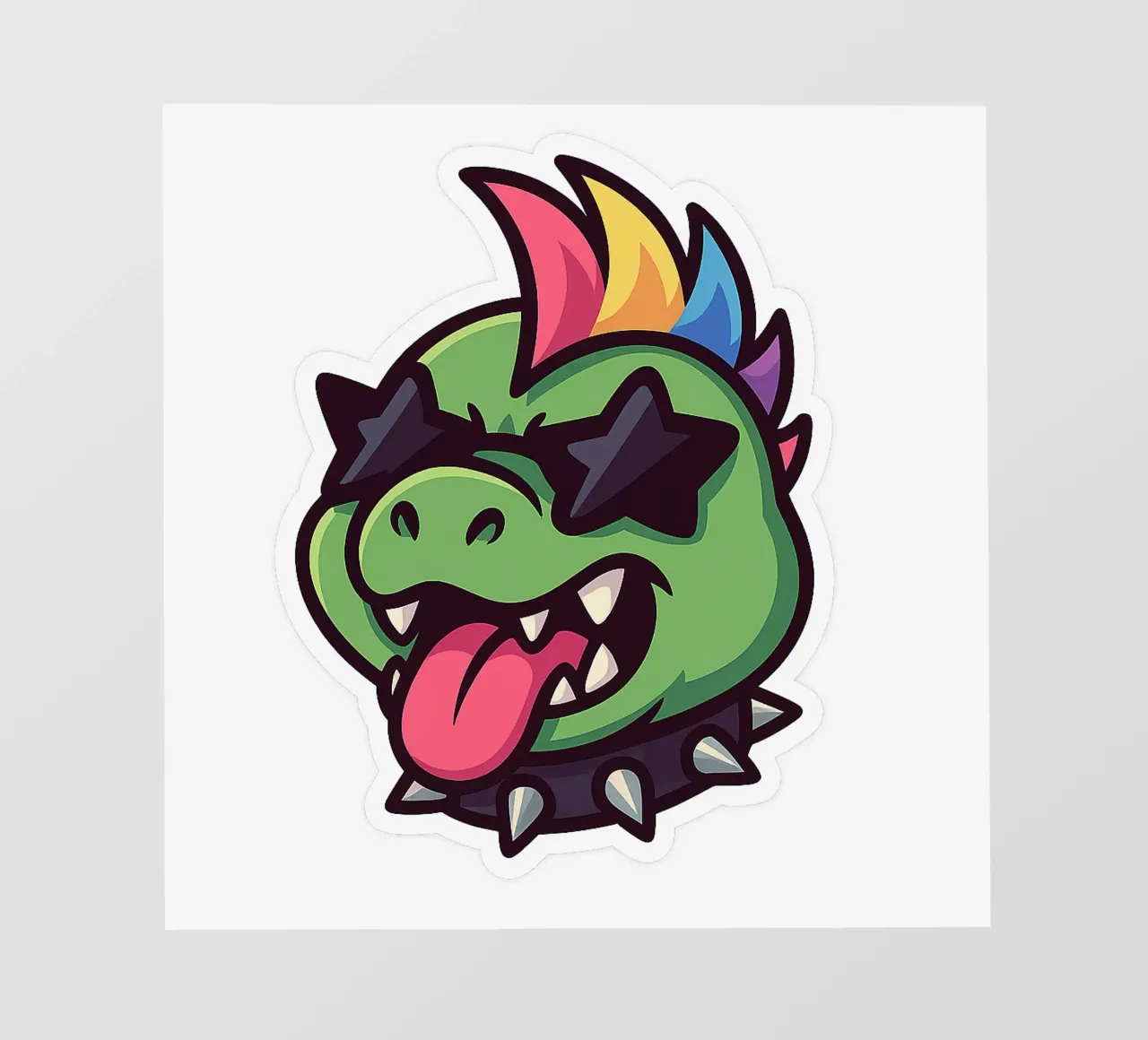 Eccentrico Dino Arcobaleno pellicola backlit da Punk & Cute - Affiches & Stickers