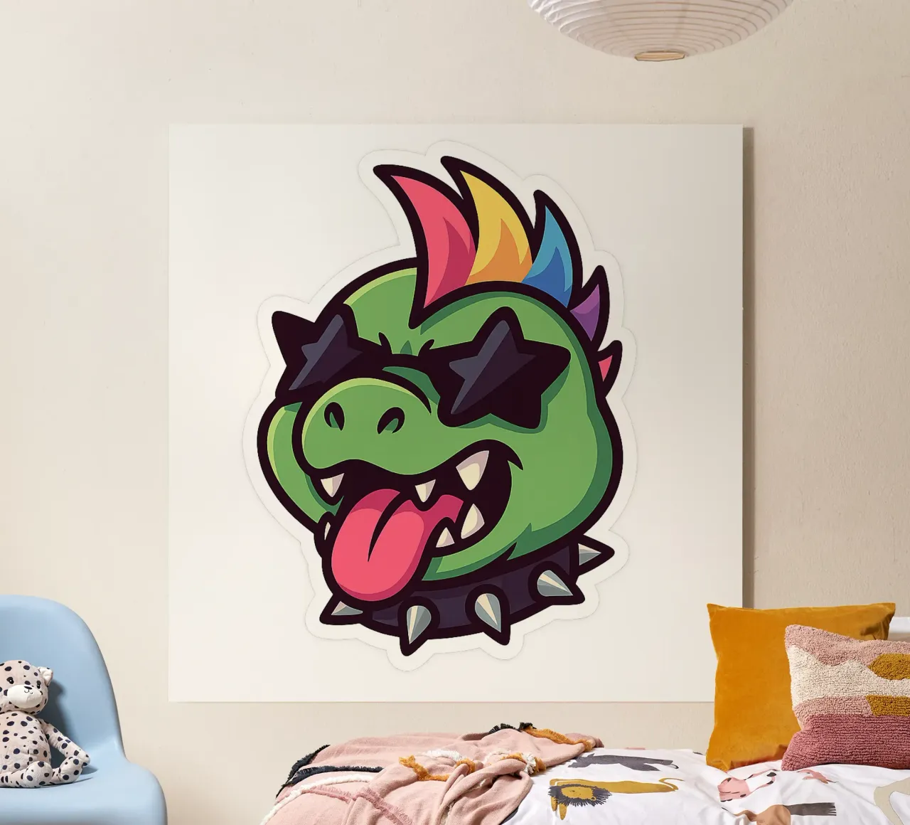 Eccentrico Dino Arcobaleno plexiglass da Punk & Cute - Affiches & Stickers
