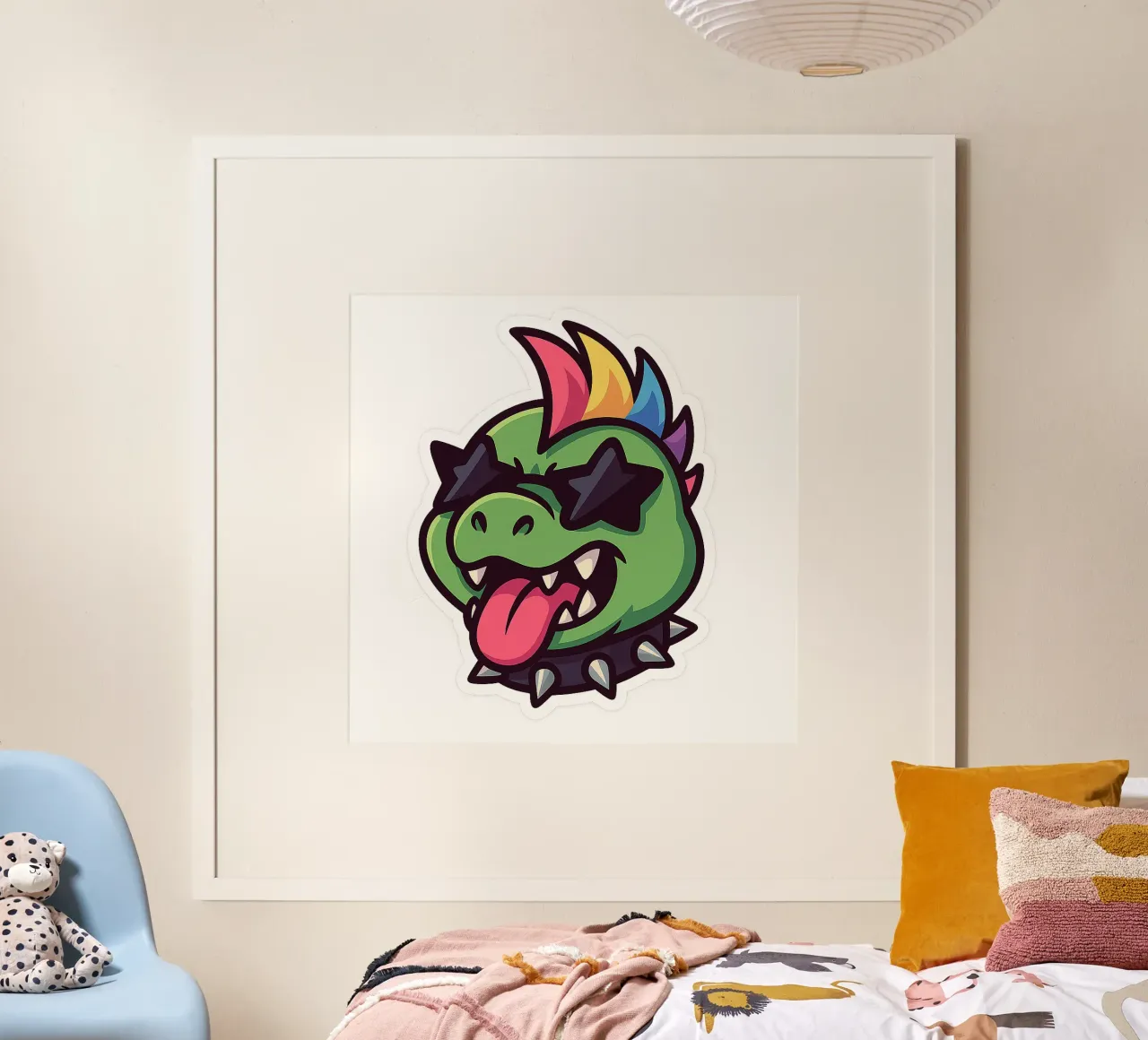 Eccentrico Dino Arcobaleno carta hahnemühle da Punk & Cute - Affiches & Stickers