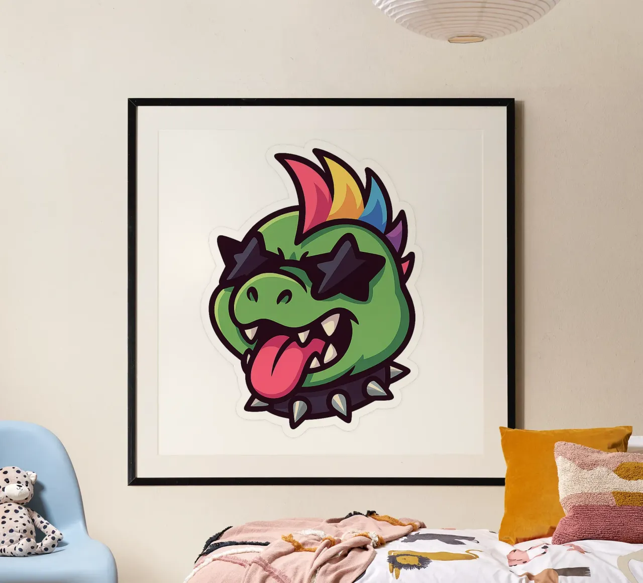 Eccentrico Dino Arcobaleno carta hahnemühle da Punk & Cute - Affiches & Stickers