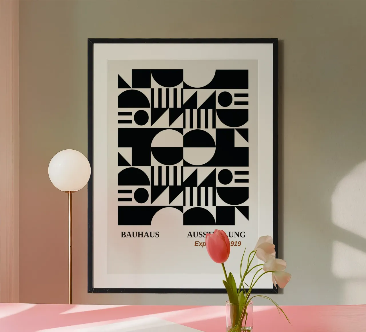 Bauhaus Abstracte Kunst | Zwart & Wit Modulaire Print hahnemühle van Grungeo