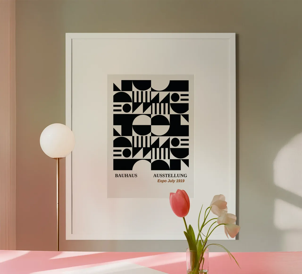 Bauhaus Abstracte Kunst | Zwart & Wit Modulaire Print hahnemühle van Grungeo